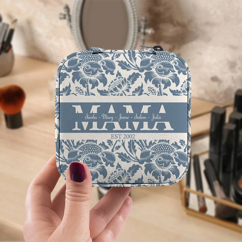 Custom Kids Names Mom Mama Grandma Gigi Nana Floral Personalized Jewelry Travel Box HA75 891630 - Image 4