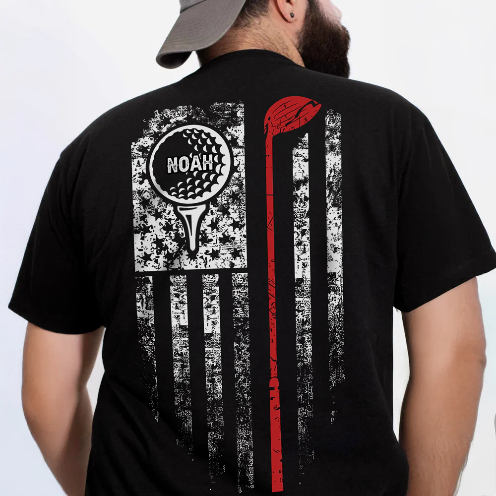 Custom Name American Flag Golf Back Personalized Back Side Dark Shirt HA75 898568 - Image 3