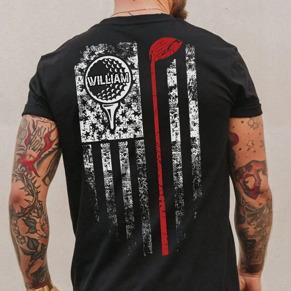 Custom Name American Flag Golf Back Personalized Back Side Dark Shirt HA75 898568 - Image 6