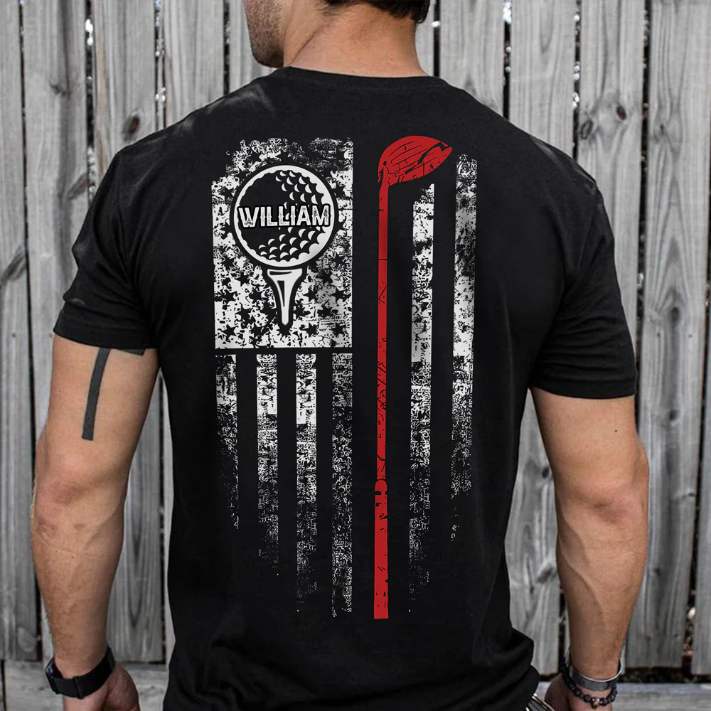 Custom Name American Flag Golf Back Personalized Back Side Dark Shirt HA75 898568 - Image 7