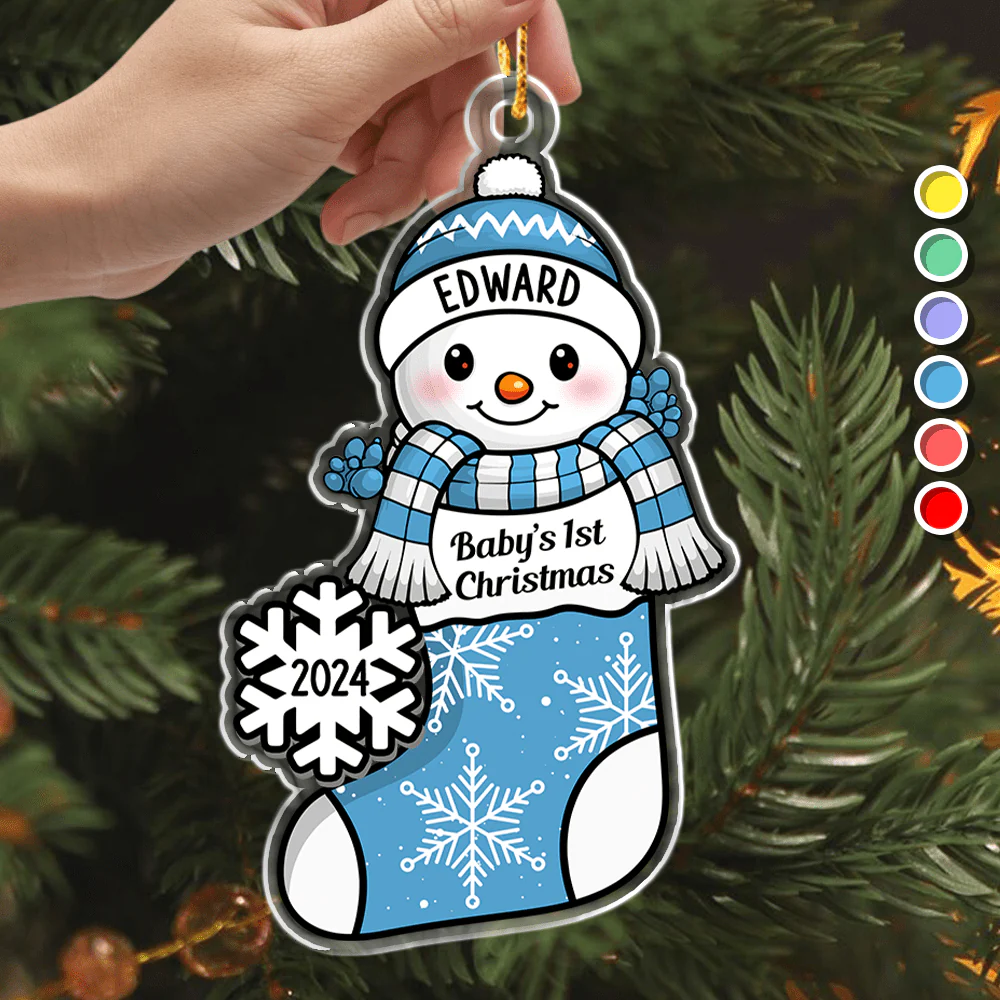 Custom Name Baby First Christmas Acrylic Ornament HA75 891264