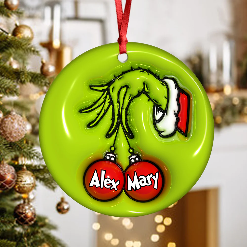 Custom Name Christmas Family Members Family 3D Effect Print Ceramic Ornament HA75 897450 - Image 2