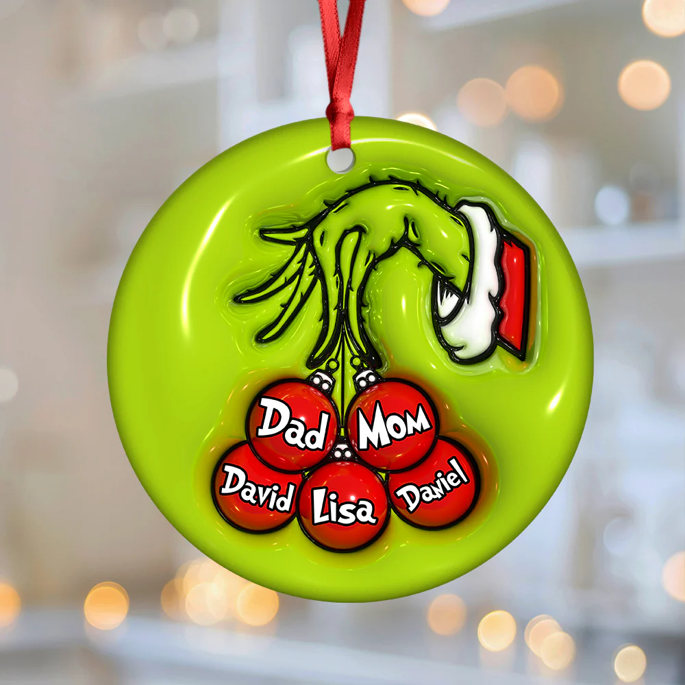 Custom Name Christmas Family Members Family 3D Effect Print Ceramic Ornament HA75 897450 - Image 4