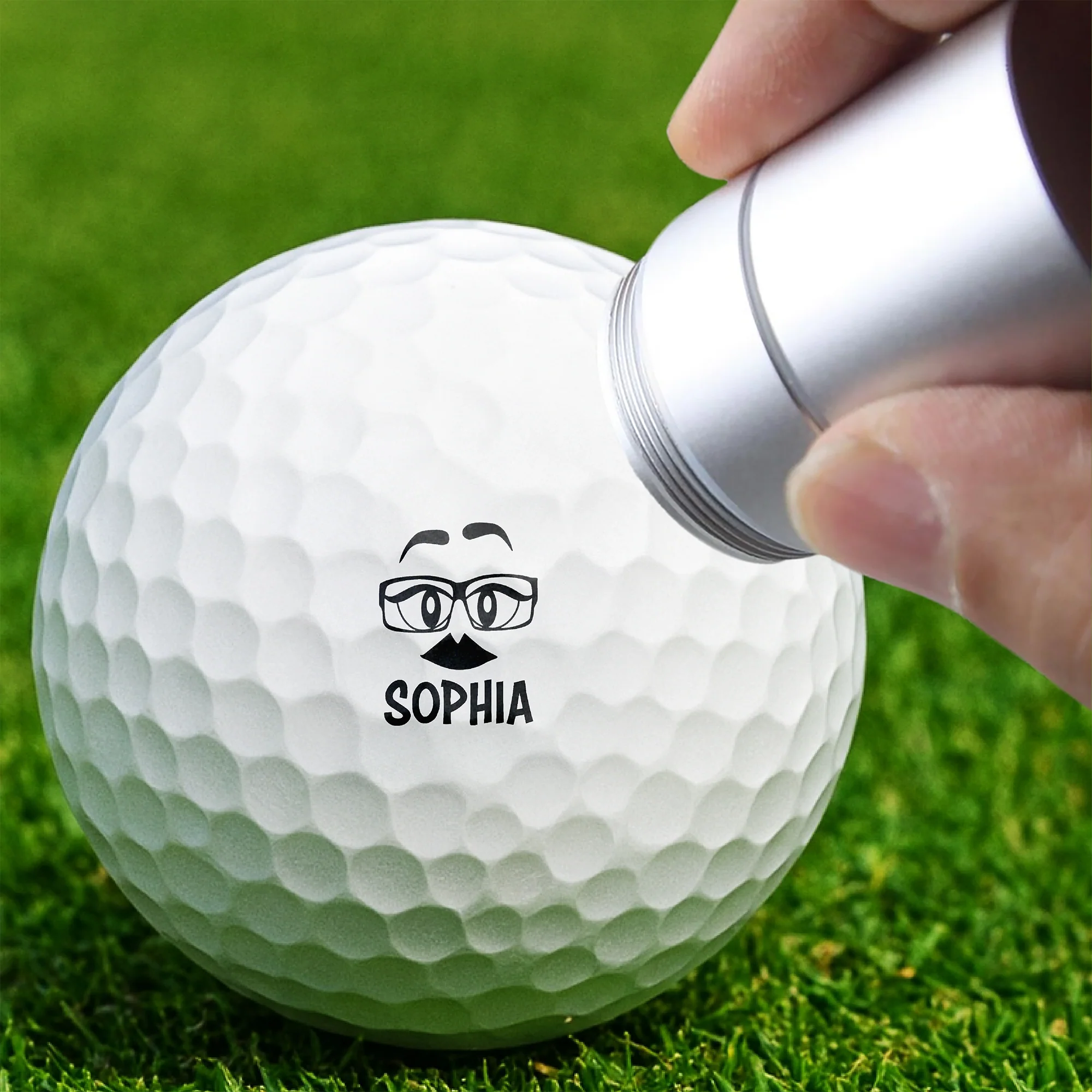 Custom Name Face Gestures Personalized Golf Ball Stamp Box HA75 898490 - Image 2