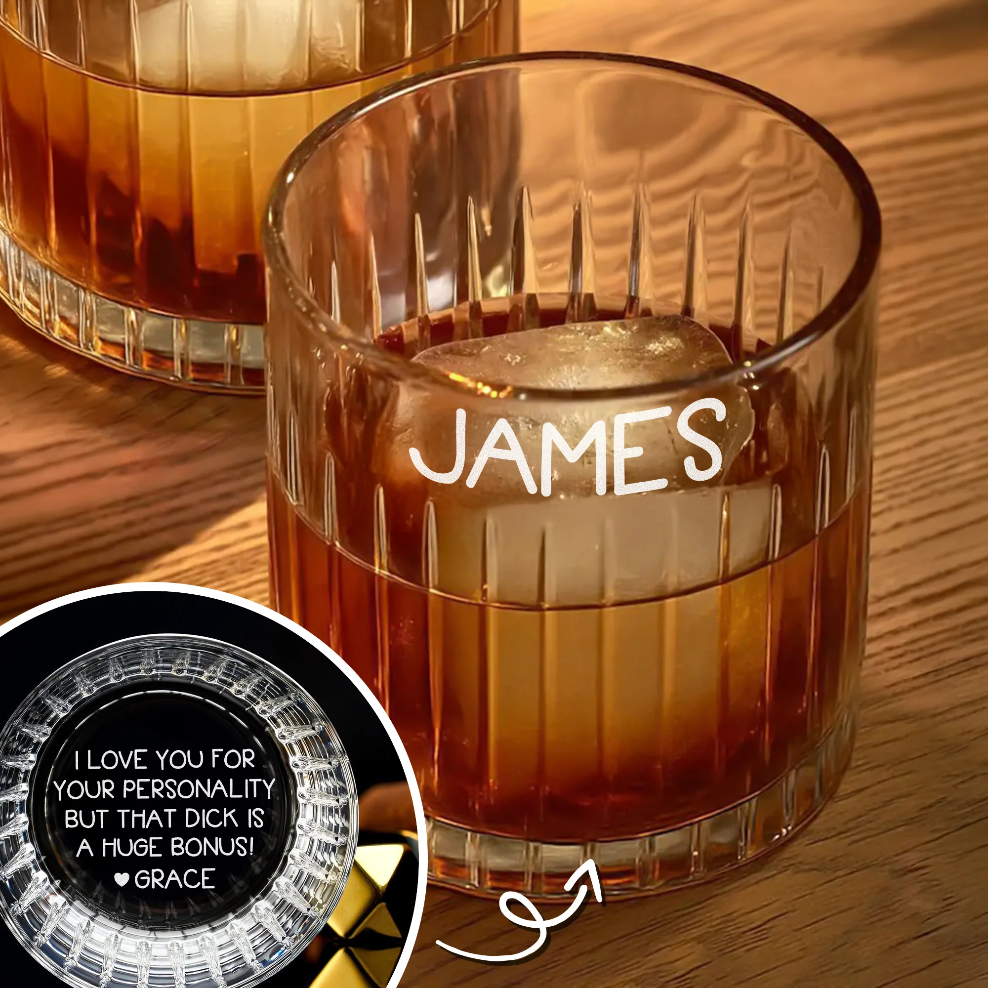 Custom Name I Love You For Your Personality Personalized Lines Whiskey Glass HA75 898722 - Image 2