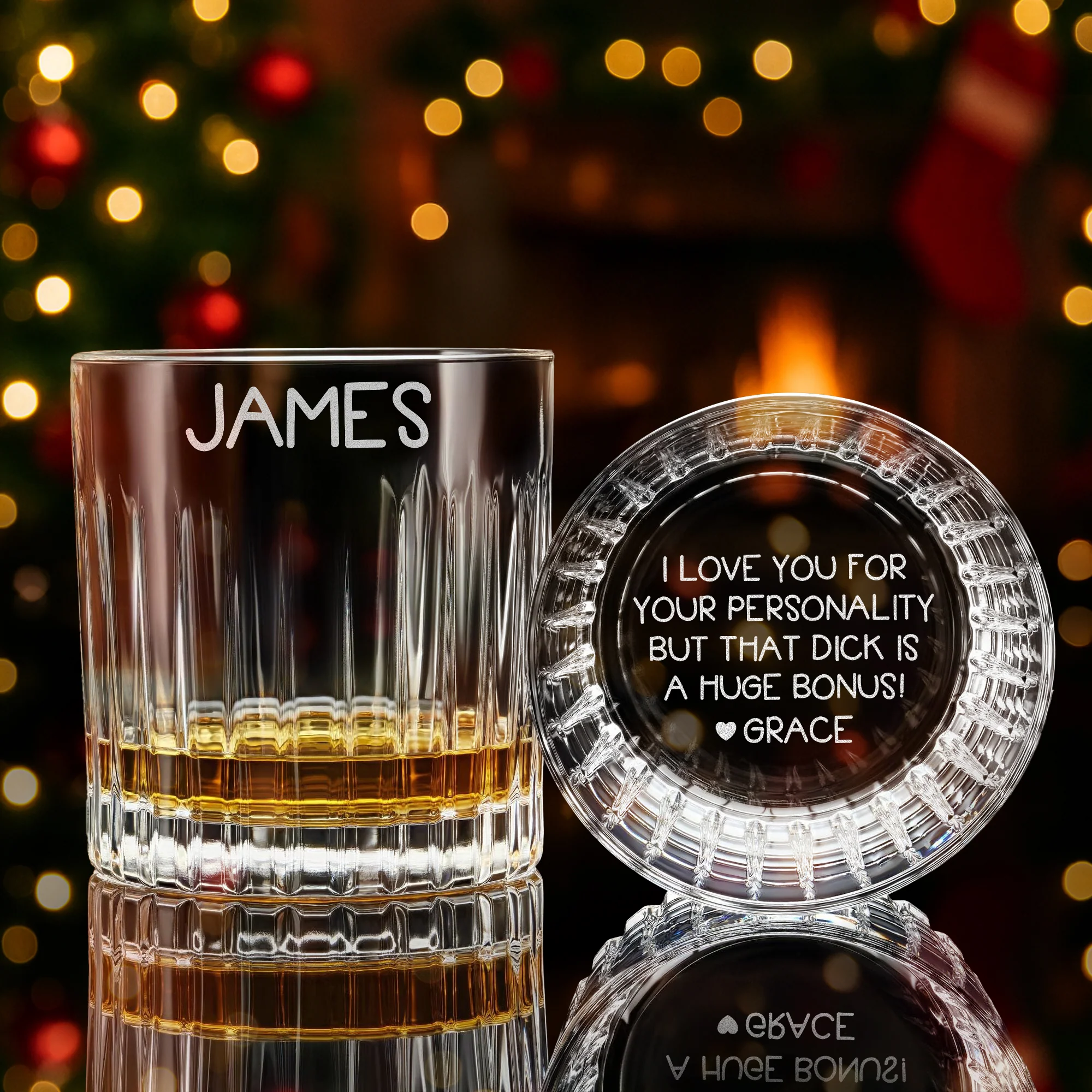 Custom Name I Love You For Your Personality Personalized Lines Whiskey Glass HA75 898722 - Image 3