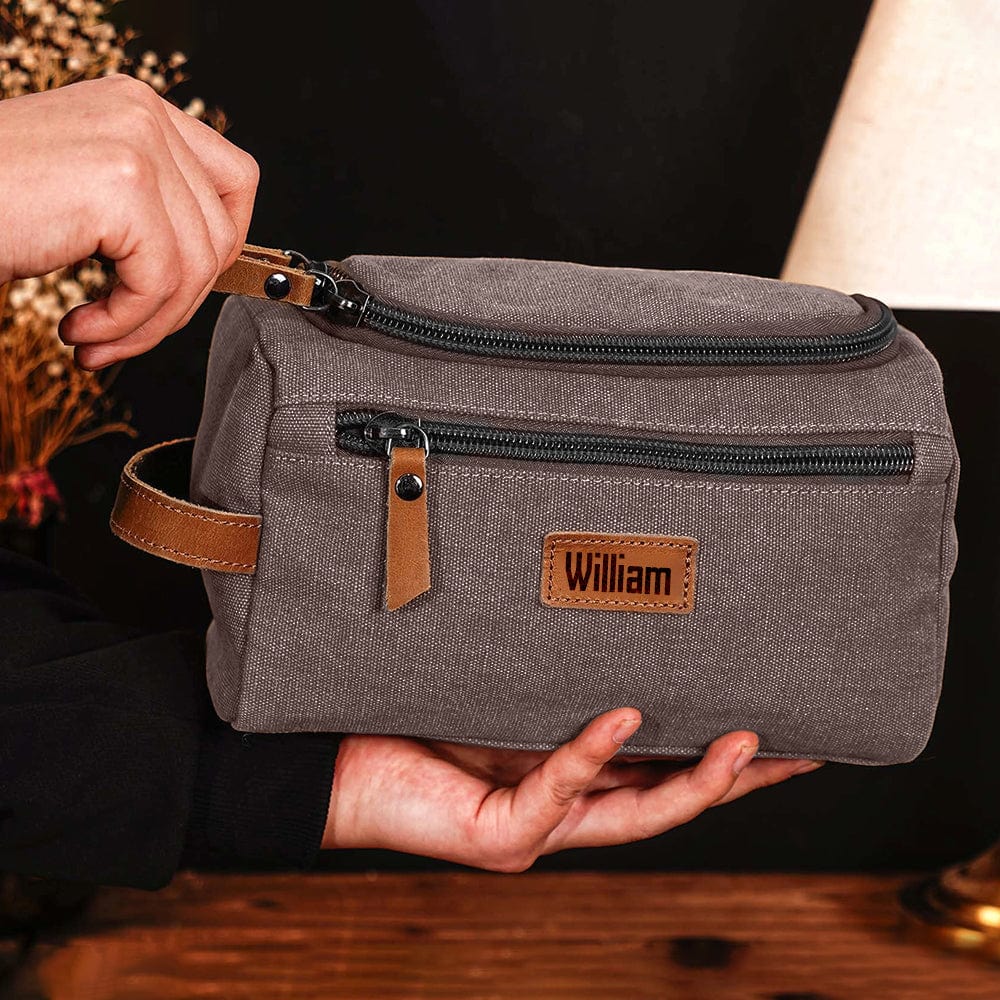 Custom Name Men's Canvas Toiletry Bag Personalized Valentine Gift, Father's Day Gift For Him HA75 891796 - Image 8