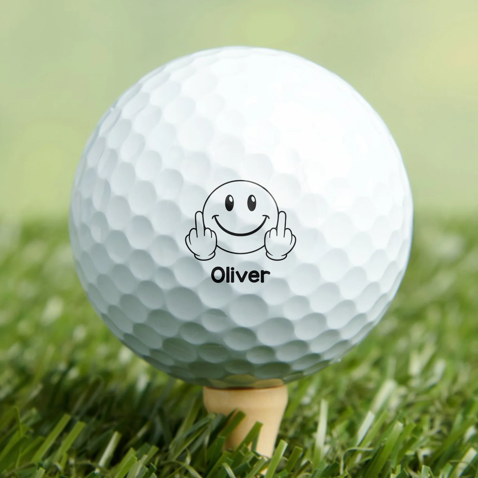 Custom Name Middle Finger Personalized Golf Ball Stamp Box, Meme Fun Gift HA75 898746 - Image 3