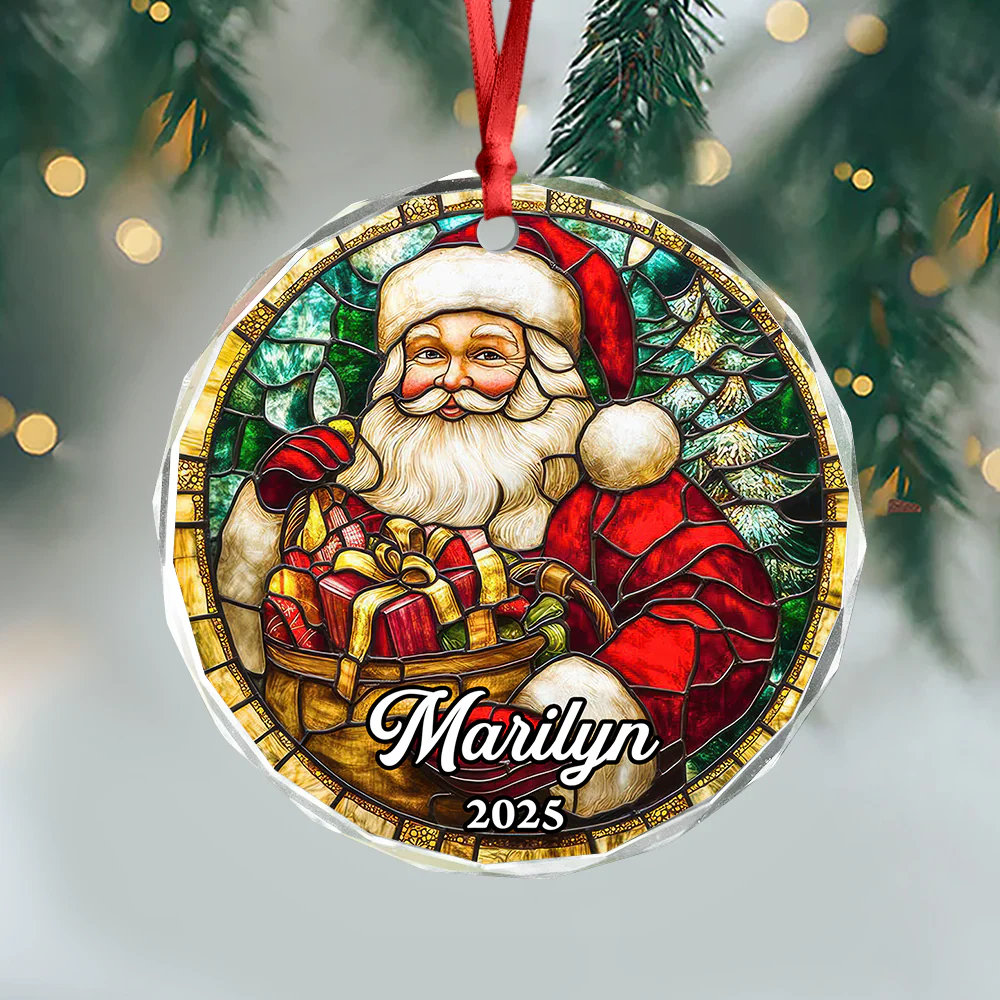 Custom Name Personalized Christmas Glass Ornament HA75 897816 - Image 4