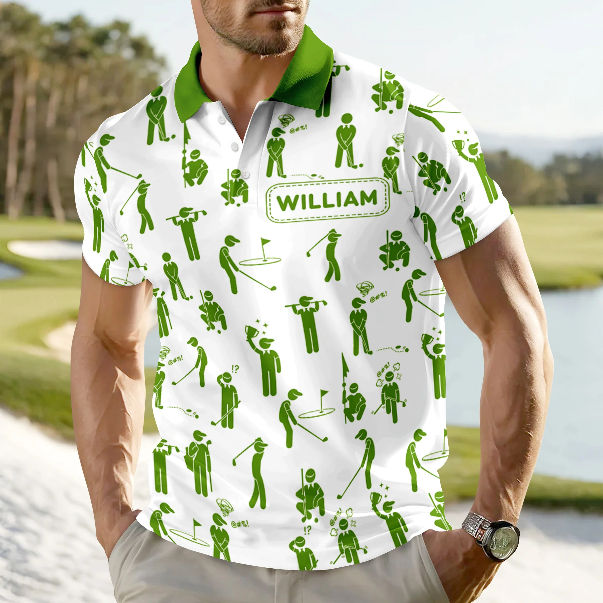 Custom Name Personalized Golf Ball Polo Shirt Gift For Golfer, Golf Lovers HA75 898580 - Image 3