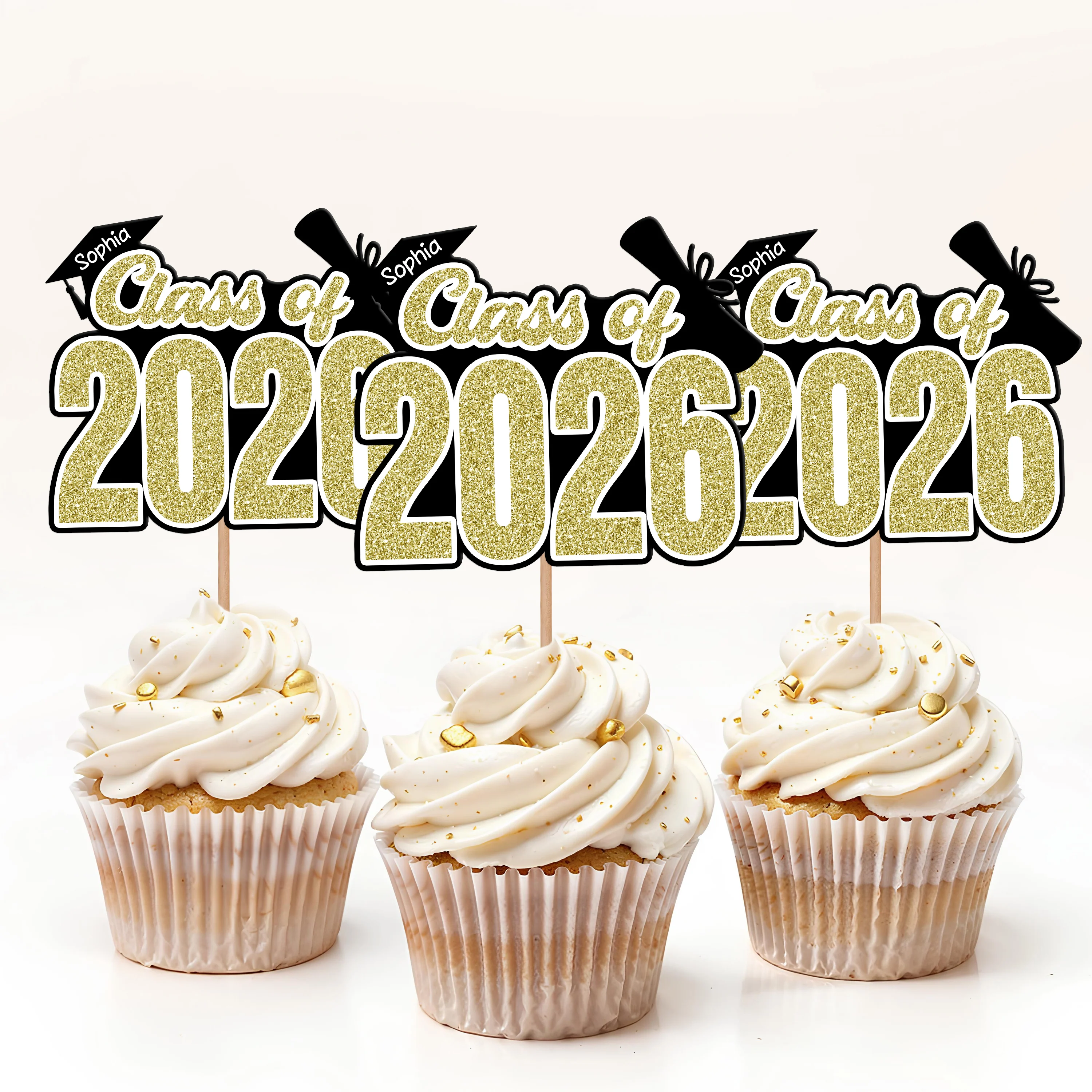 Custom Name Personalized Graduation Cupcake Toppers HA75 920078 - Image 3