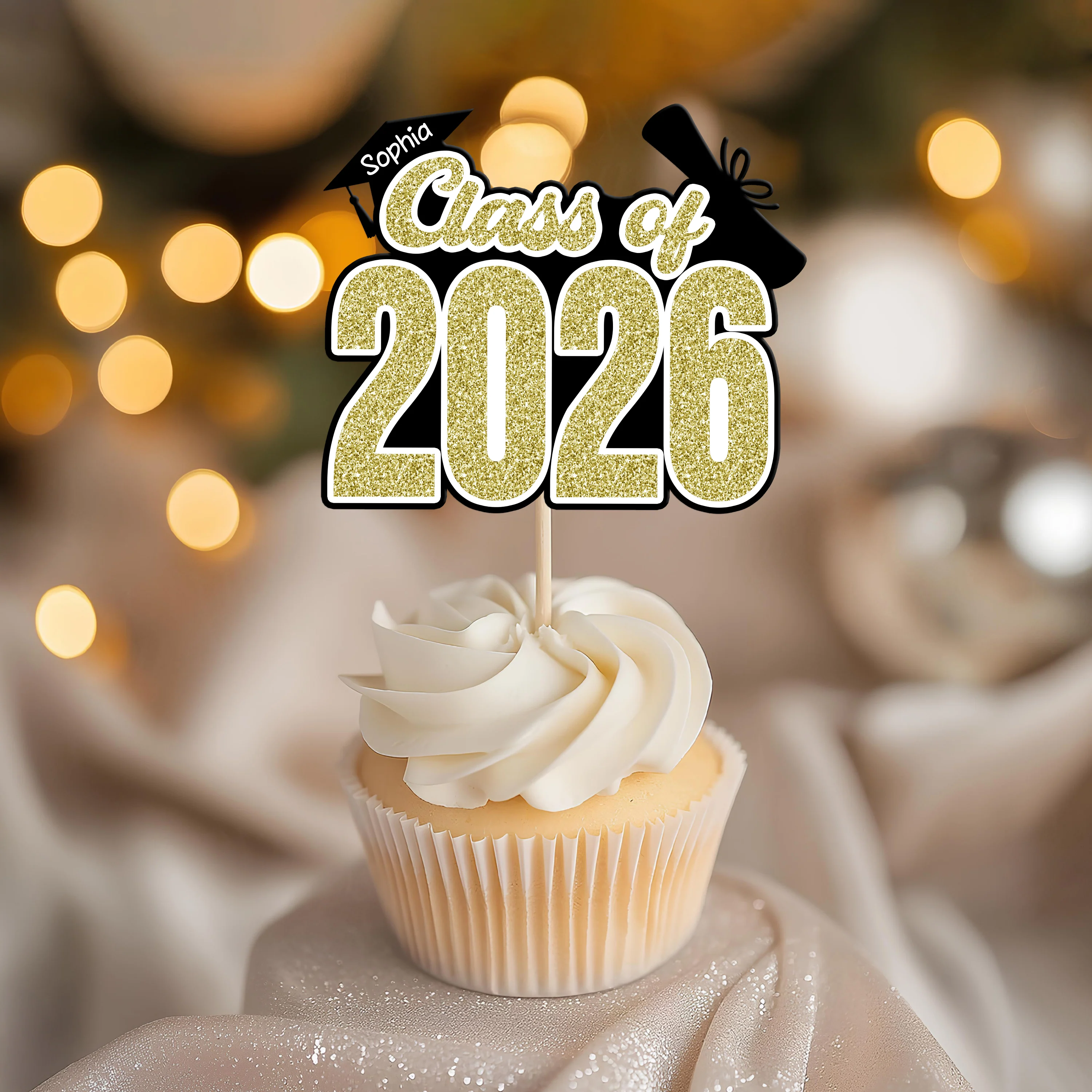 Custom Name Personalized Graduation Cupcake Toppers HA75 920078 - Image 4