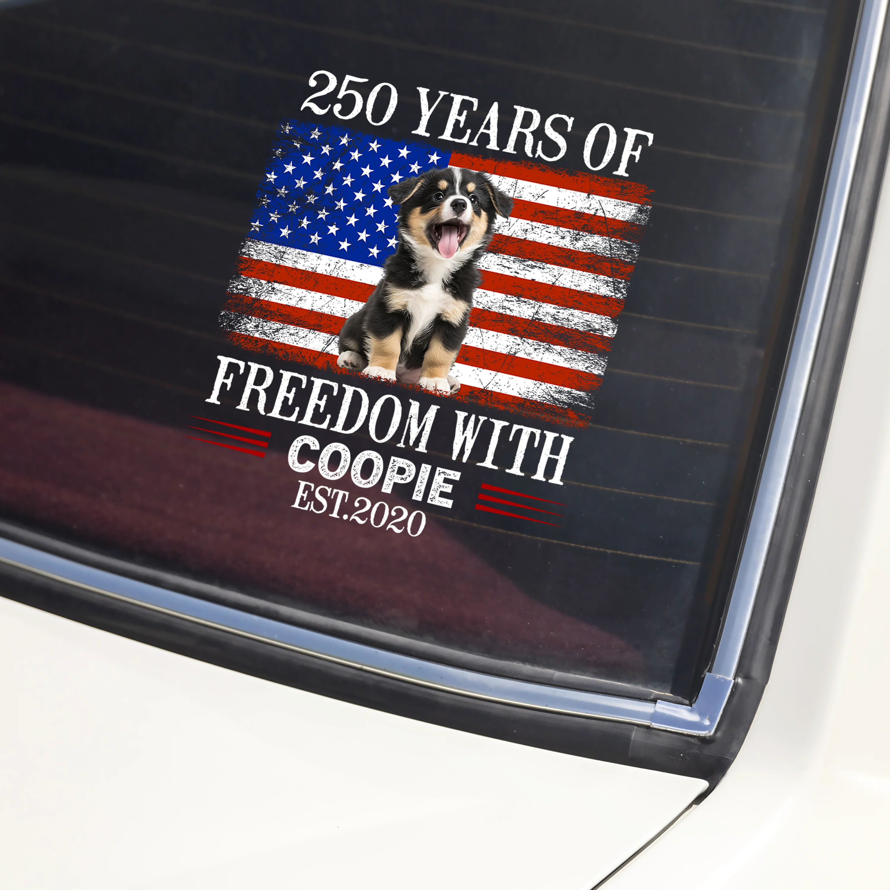Custom Photo 250 Years Of Freedom With Dog Cat Pet Car Window Decal Sticker HA75 920102 - Image 4