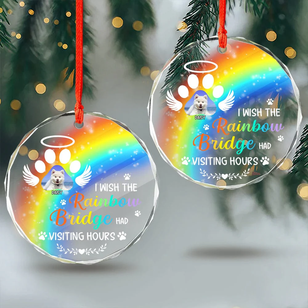 Custom Photo A Piece Of My Heart Memorial Dog Glass Ornament HA75 891498 - Image 3