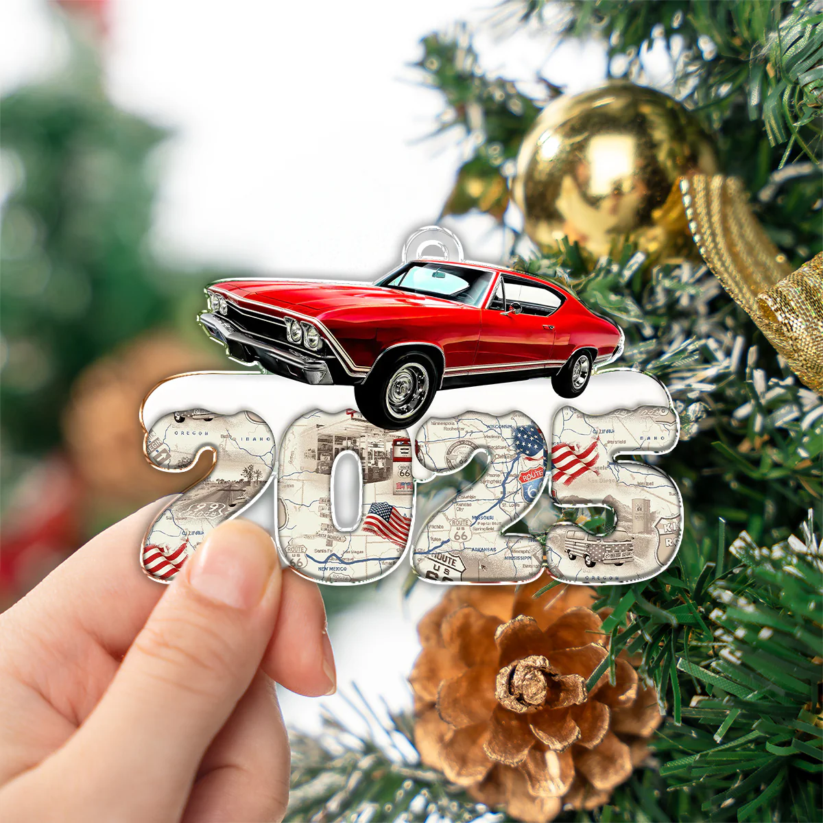 Custom Photo Acrylic Ornament Christmas Gifts For Car Lovers HA75 898198 - Image 3