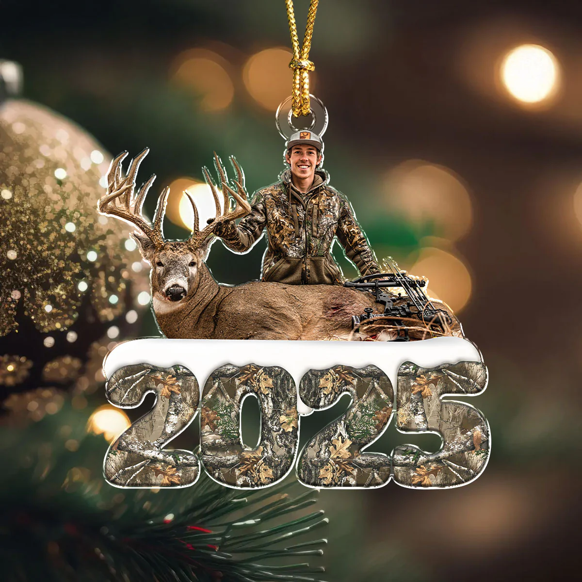 Custom Photo Acrylic Ornament Christmas Gifts For Deer Hunting Lovers HA75 898026 - Image 3