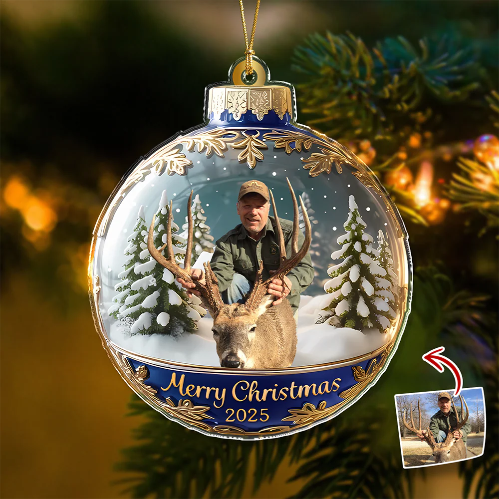 Custom Photo Acrylic Ornament Christmas Gifts For Deer Hunting Lovers HA75 898384 - Image 2