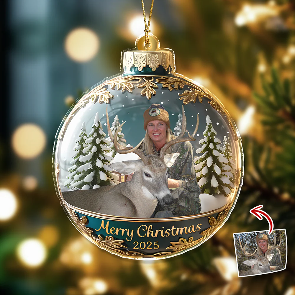 Custom Photo Acrylic Ornament Christmas Gifts For Deer Hunting Lovers HA75 898384 - Image 3