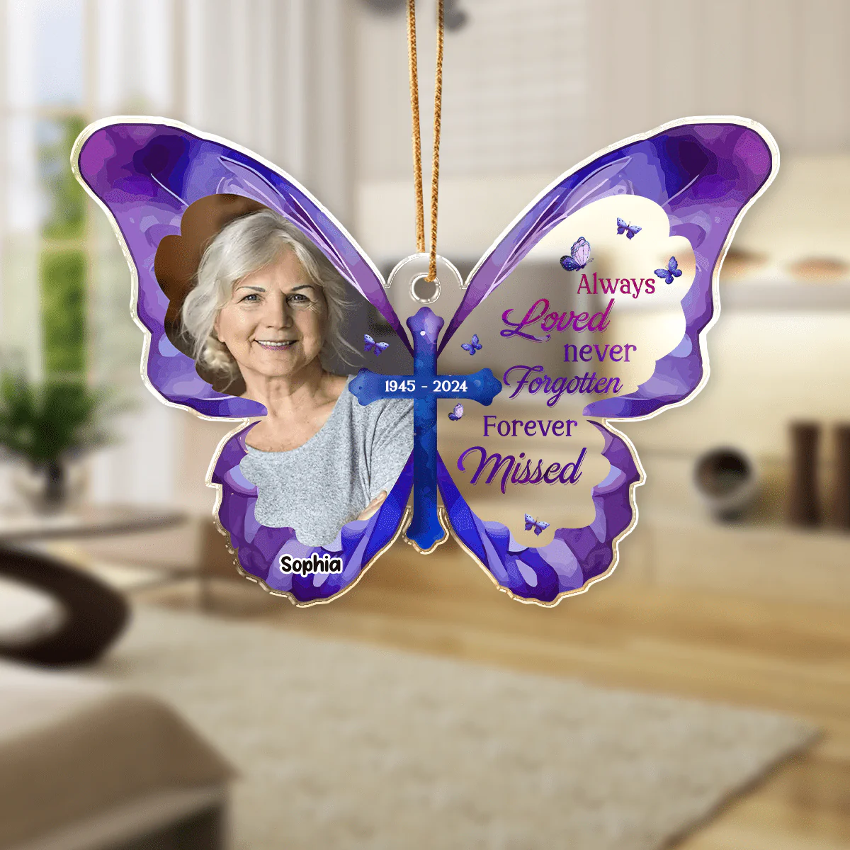 Custom Photo Always Loved Never Forgotten Forever Missed Memorial Acrylic Ornament HA75 891358 - Image 3