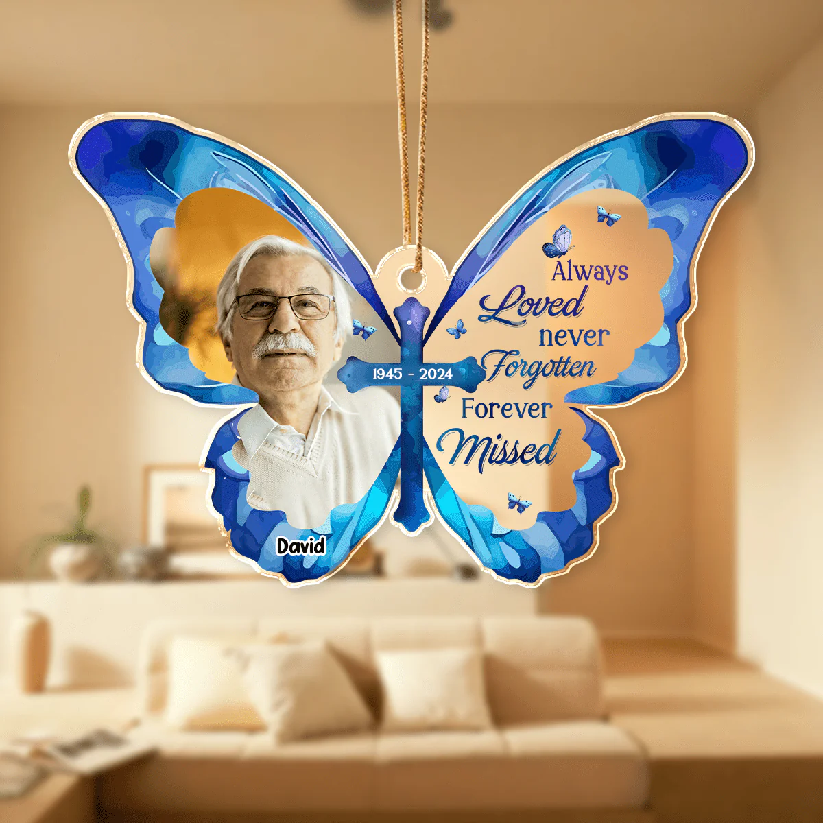 Custom Photo Always Loved Never Forgotten Forever Missed Memorial Acrylic Ornament HA75 891358 - Image 4