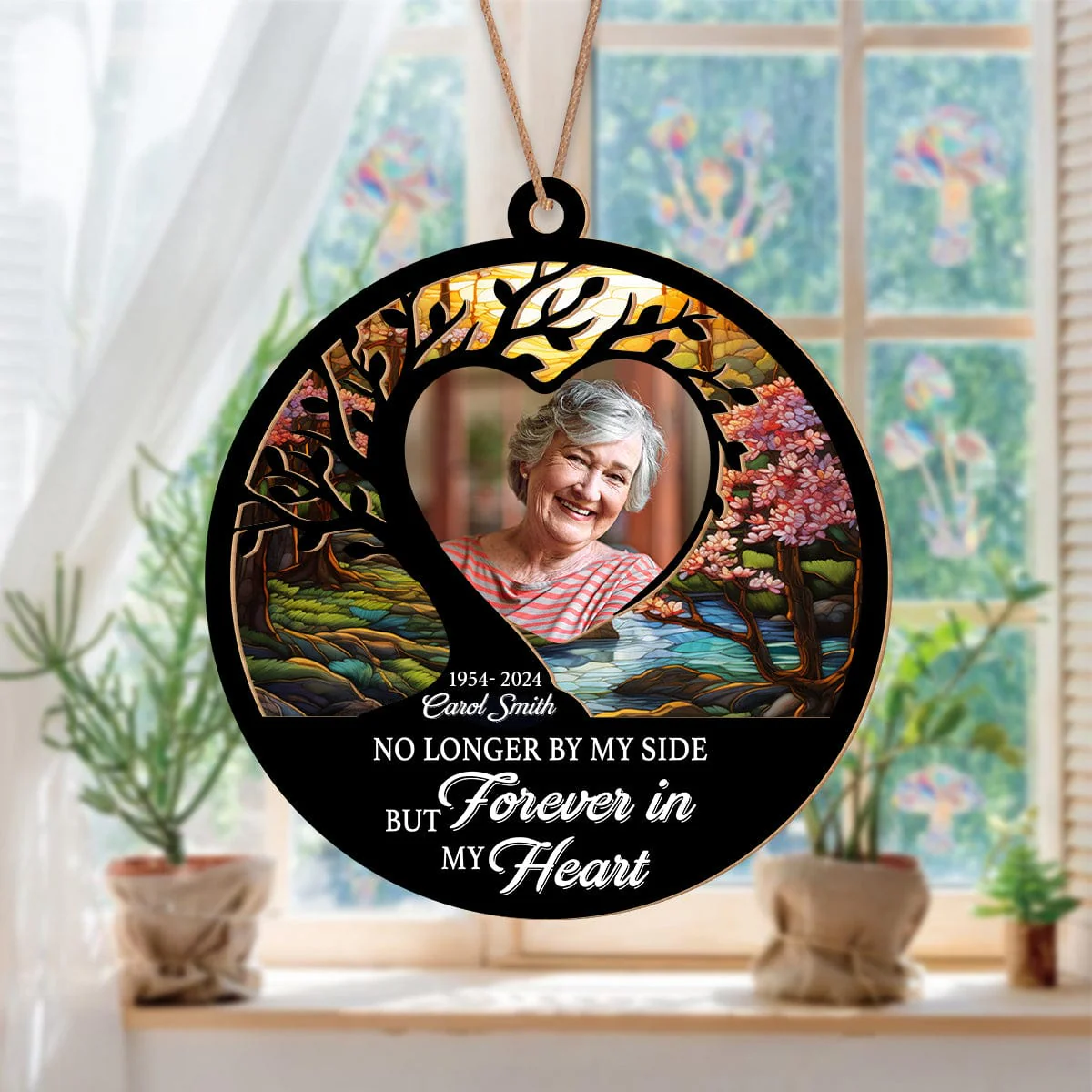 Custom Photo Always On My Mind Memorial Suncatcher HA75 891278 - Image 3
