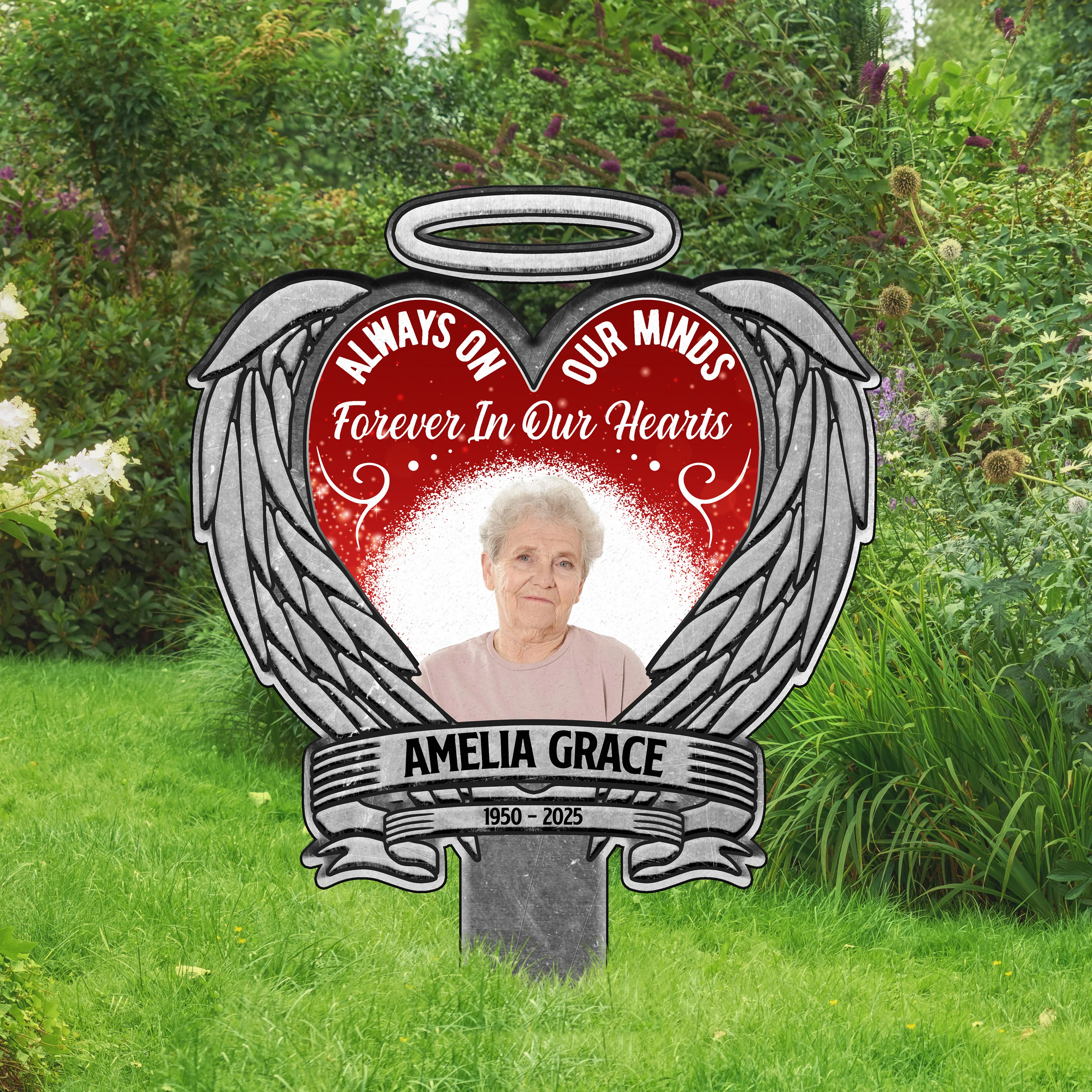 Custom Photo Always On Our Minds - Forever In Our Hearts Garden Stake HA75 892702 - Image 3