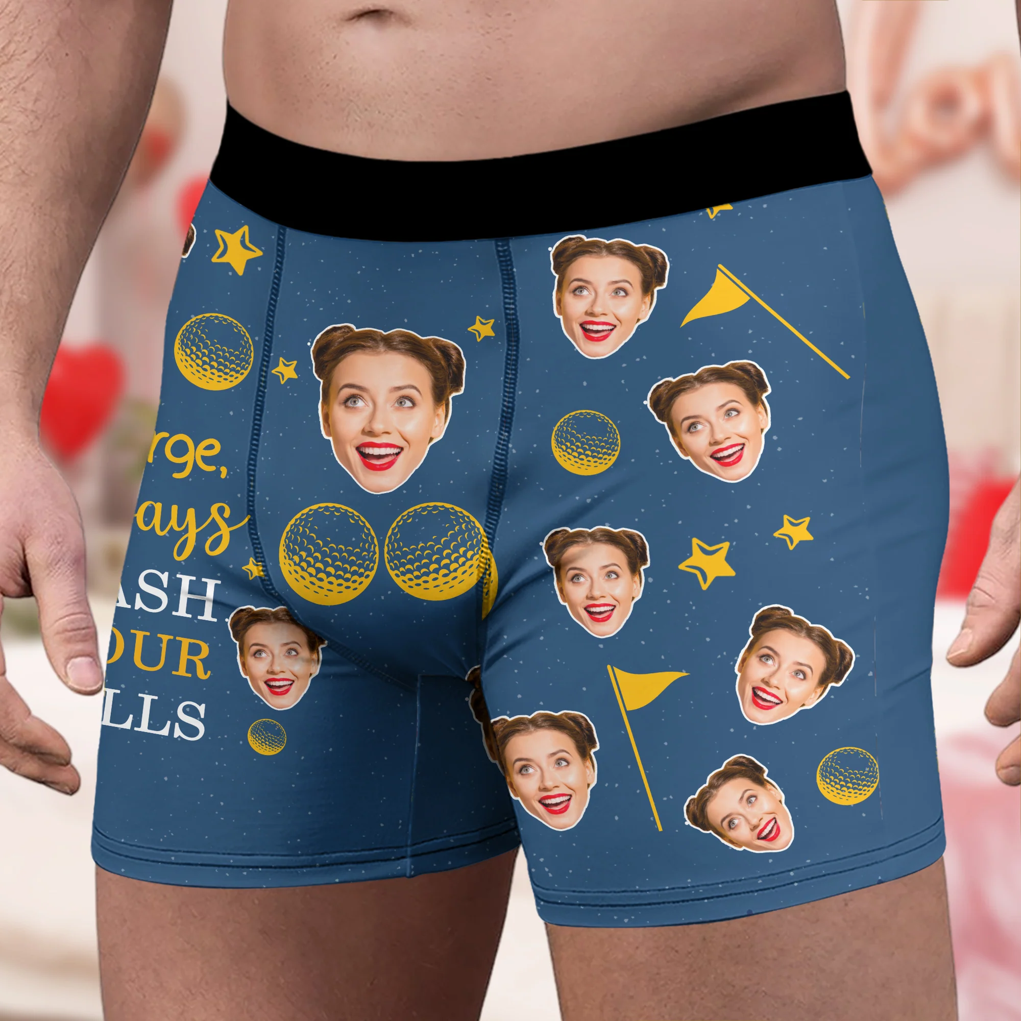 Custom Photo and Name Always Wash Your Balls Personalized Men's Boxer Briefs Valentine's Day For Golfers HA75 898738 - Image 3