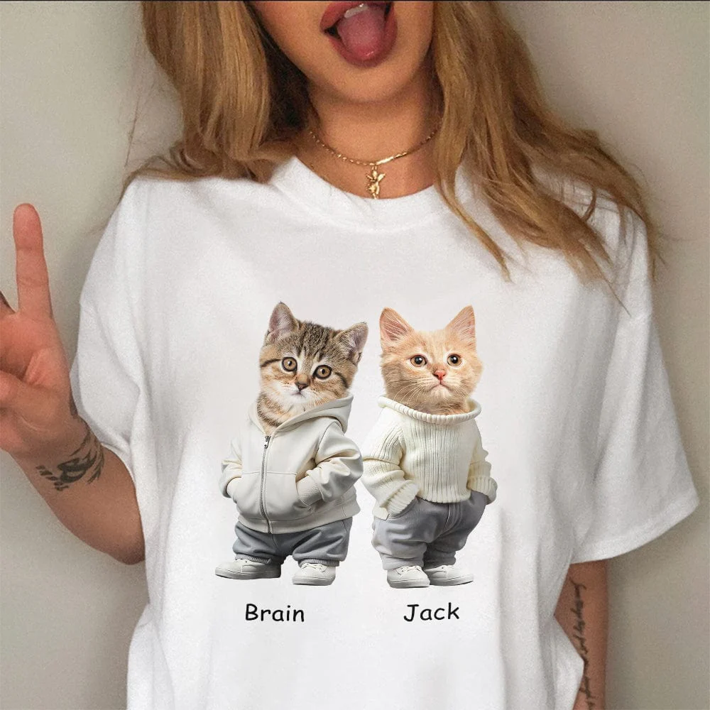 Custom Photo And Name Dog Cat Bright Shirt Gift For Dog Cat Pet Lover HA75 891848 - Image 2