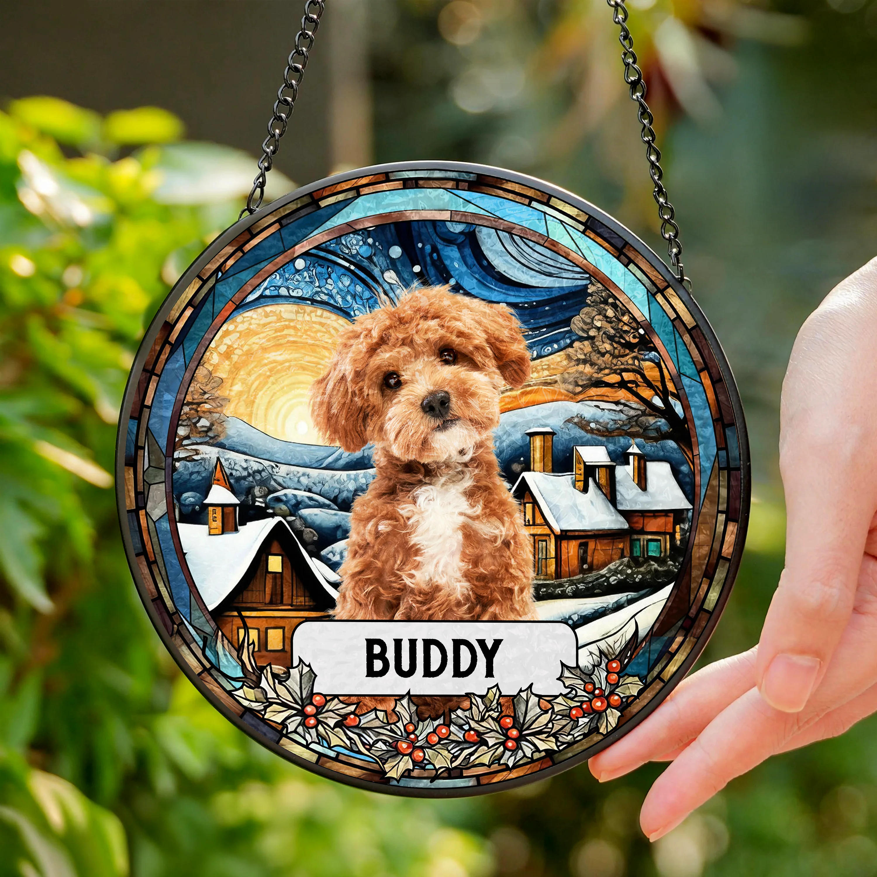 Custom Photo and Name Dog Cat Memorial Stained Glass Suncatcher Pet Loss Gift HA75 897054 - Image 8
