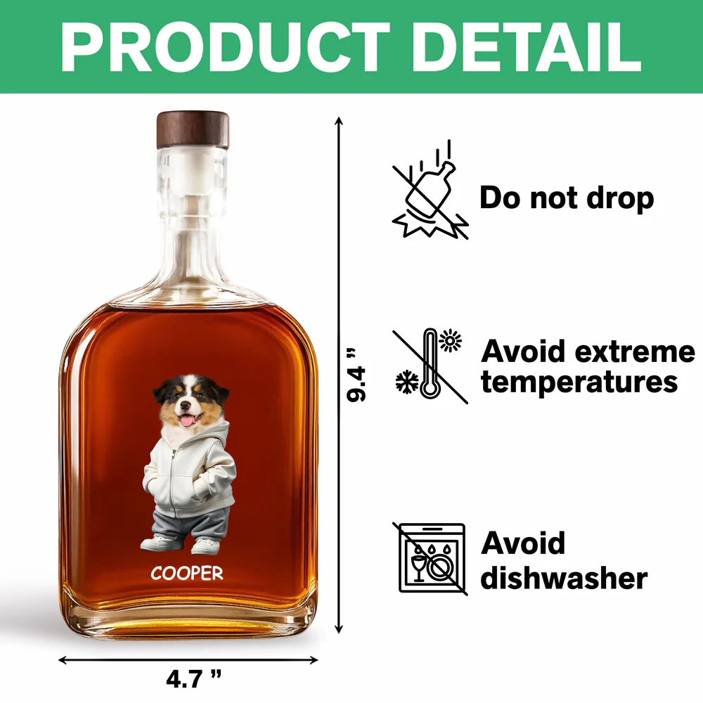 Custom Photo And Name Dog Whiskey Bottle For Dog, Pet Lovers HA75 897578 - Image 6