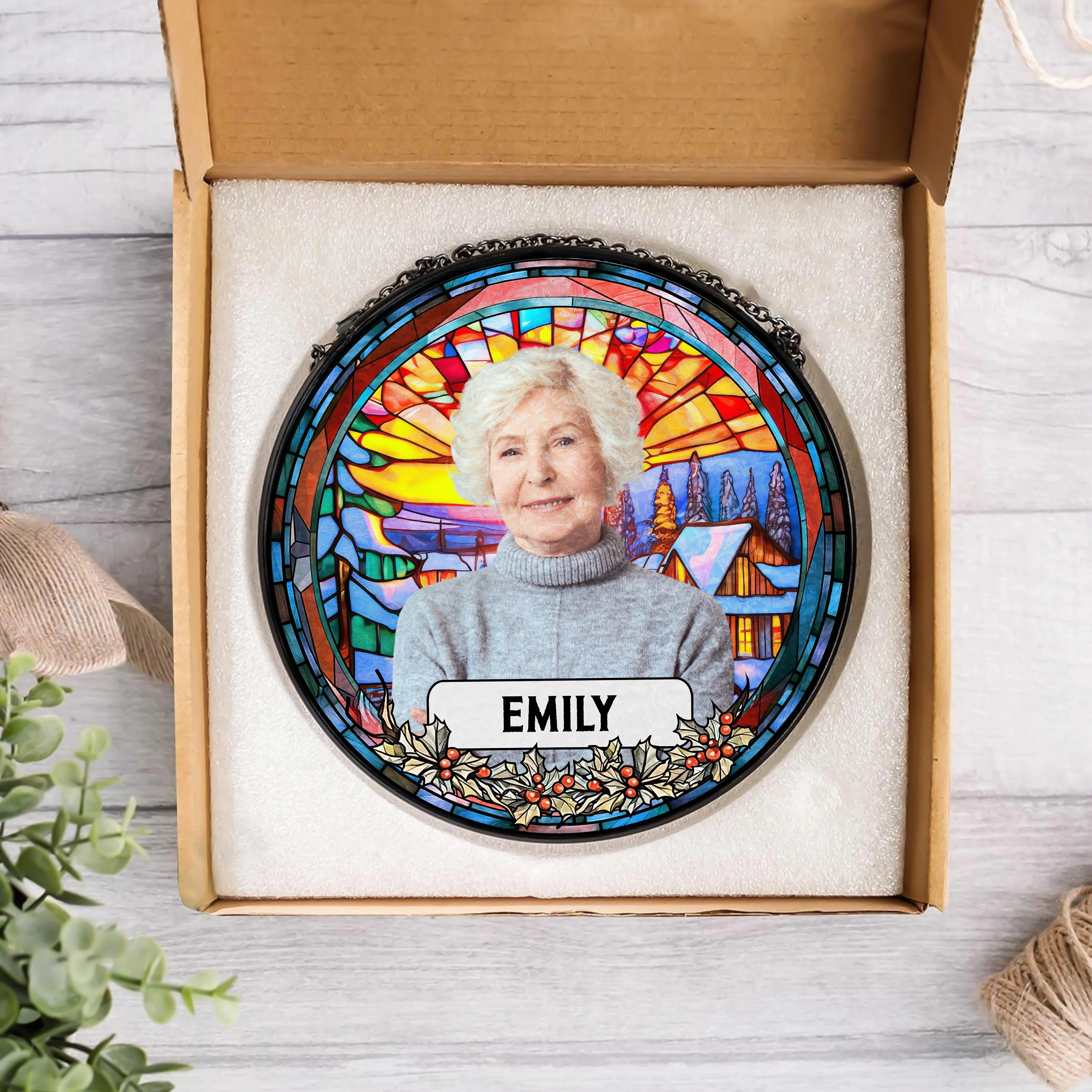 Custom Photo and Name Grandparent Memorial Stained Glass Suncatcher HA75 897150 - Image 4