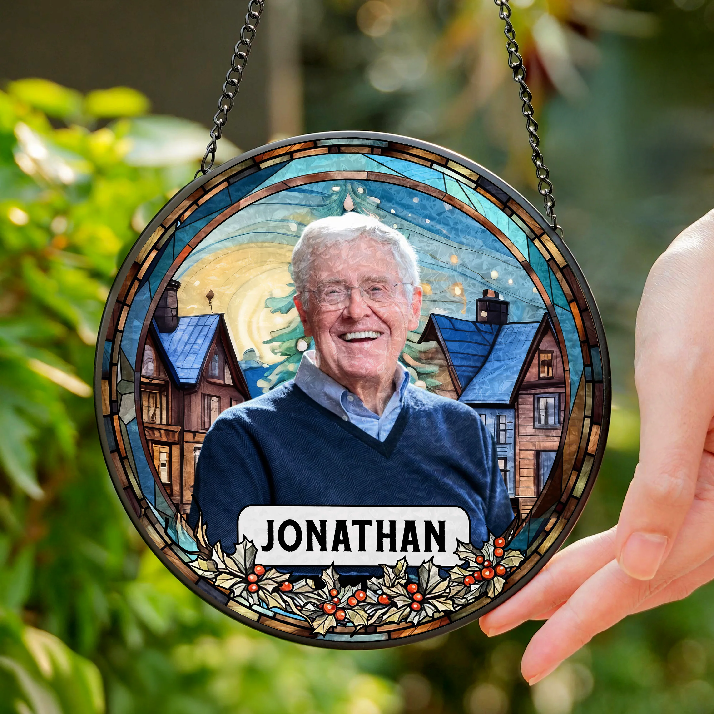 Custom Photo and Name Grandparent Memorial Stained Glass Suncatcher HA75 897150 - Image 9