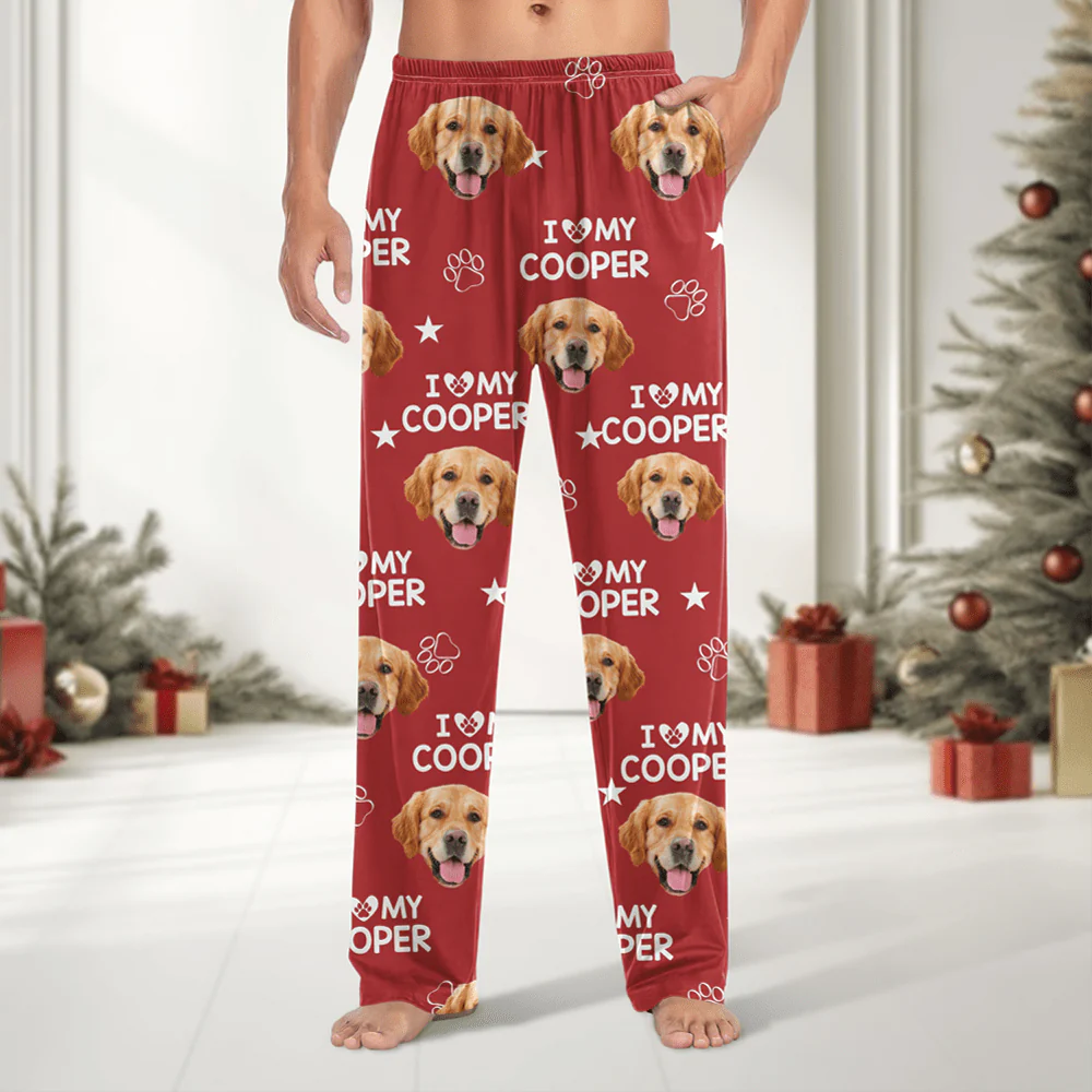 Custom Photo and Name I Love My Dog, Cat Pants Christmas Gift TA29 HA75 891788 - Image 2