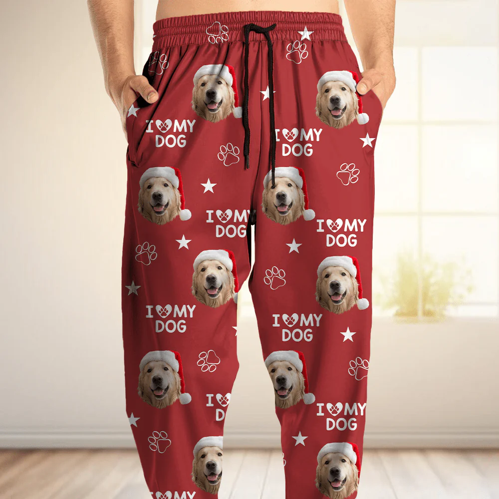 Custom Photo and Name I Love My Dog, Cat Pants Christmas Gift TA29 HA75 891788 - Image 3
