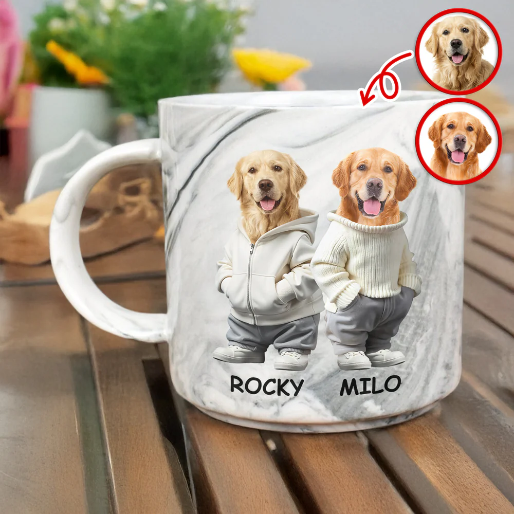 Custom Photo And Name Me Dog Cat Personalized Marble Mug HA75 897602 - Image 2