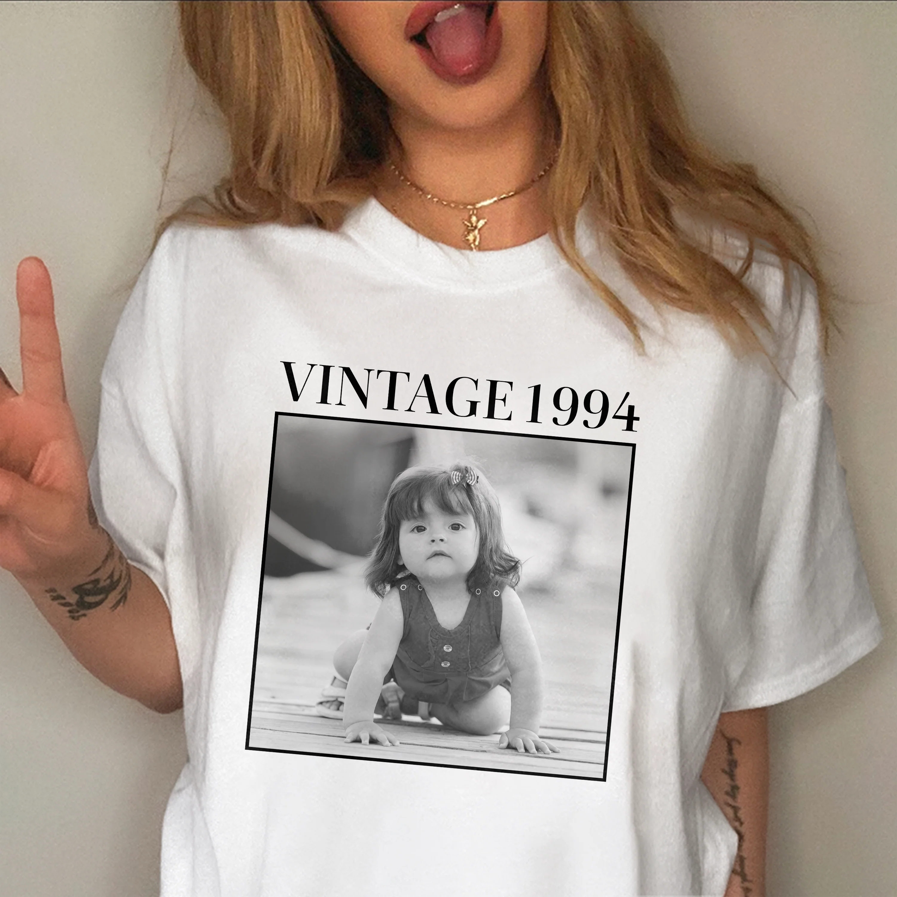 Custom Photo and Year Birthday Vintage Comfort Shirt HA75 897270 - Image 6