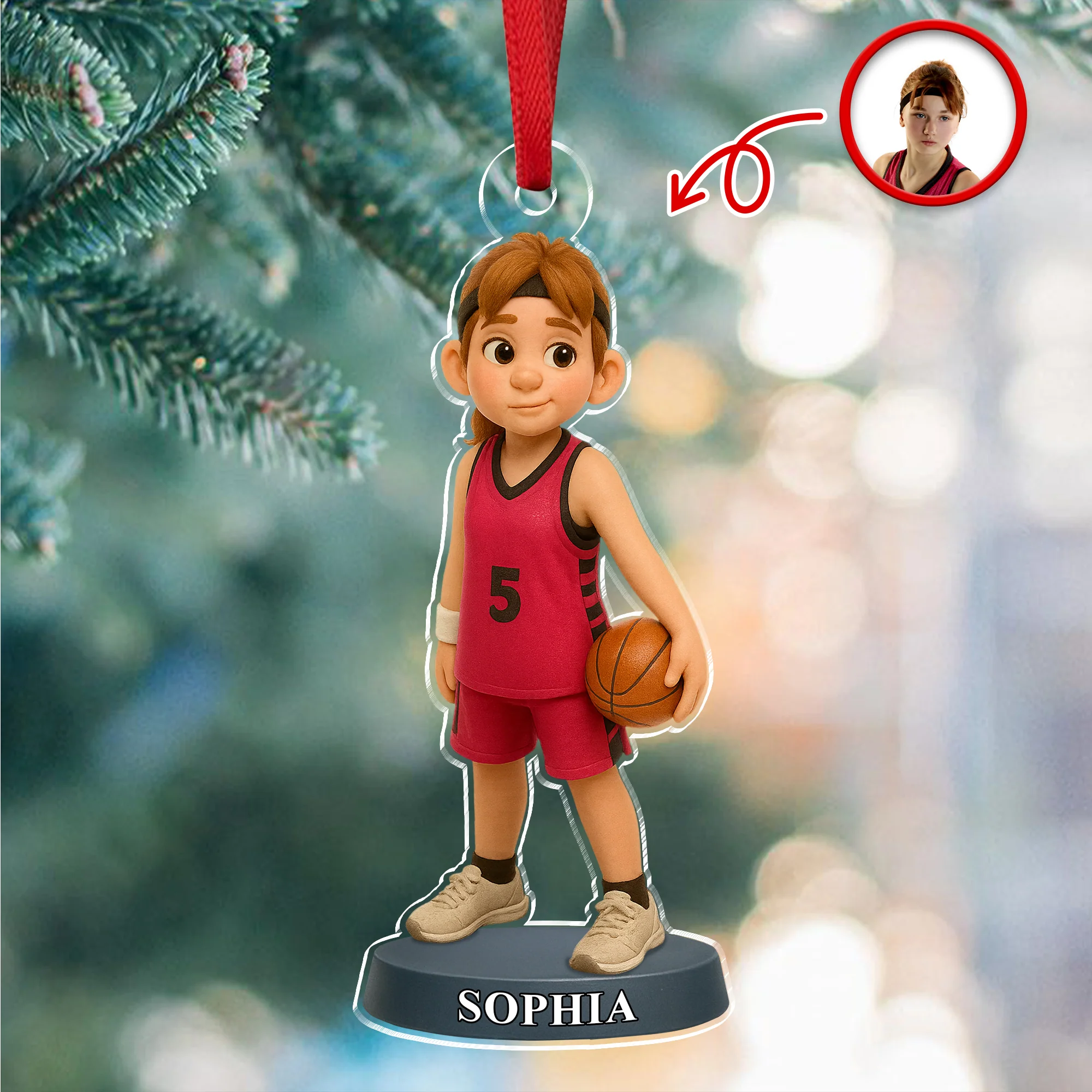 Custom Photo Basketball 3D Effect Figure Art Acrylic Ornament Gifts For Sports Lovers HA75 897622 - Image 2