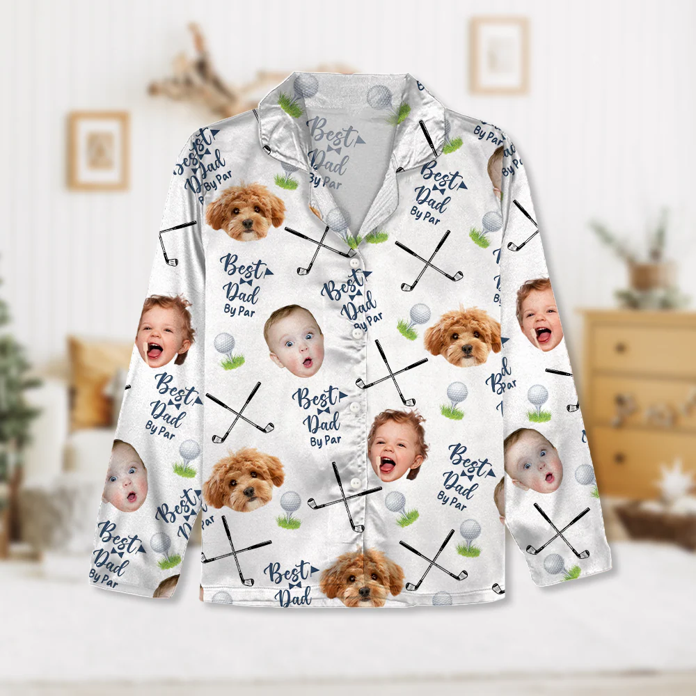 Custom Photo Best Dad By Par Pajamas Gift For Golf Lovers HA75 892730 - Image 3