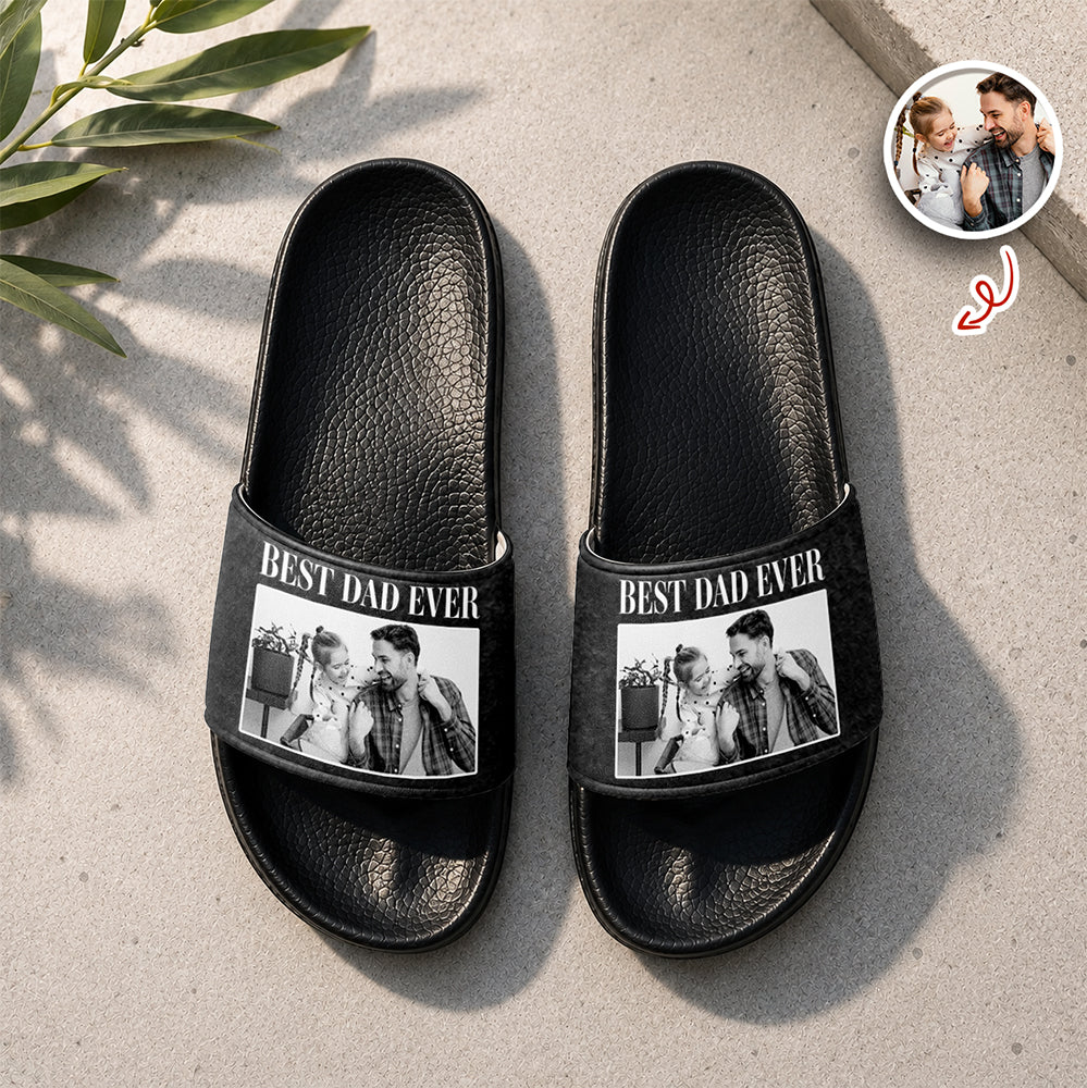 Custom Photo Best Dad Ever, Best Mom Ever Slide Sandals - Gift For Dad Mom, Father's Day HA75 921492 - Image 5