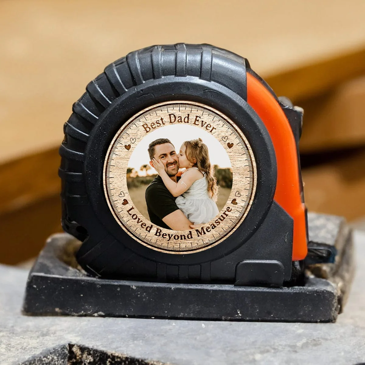 Custom Photo Best Dad Ever, Loved Beyond Measure Tape Measure HA75 890596 - Image 2