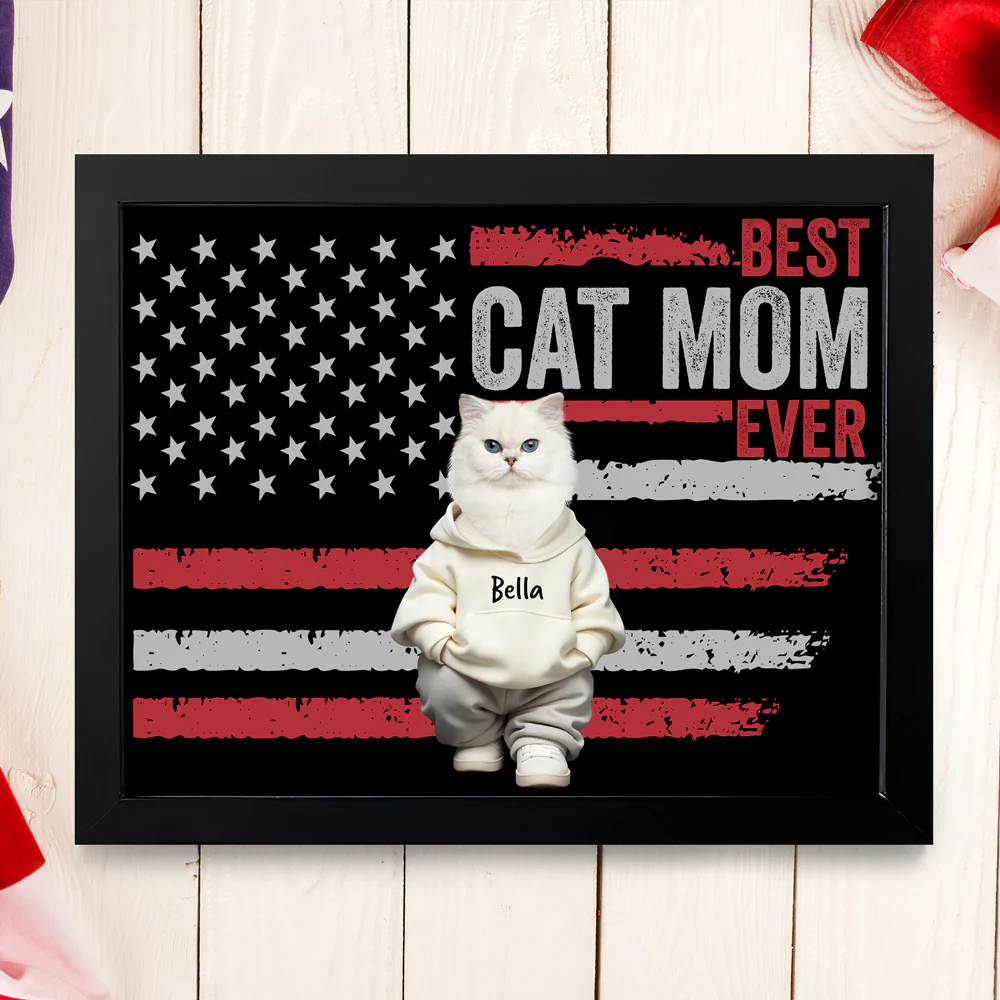 Custom Photo Best Dog Cat Dad Ever US Flag Picture Frame Father's Day Gift HA75 892076 - Image 8