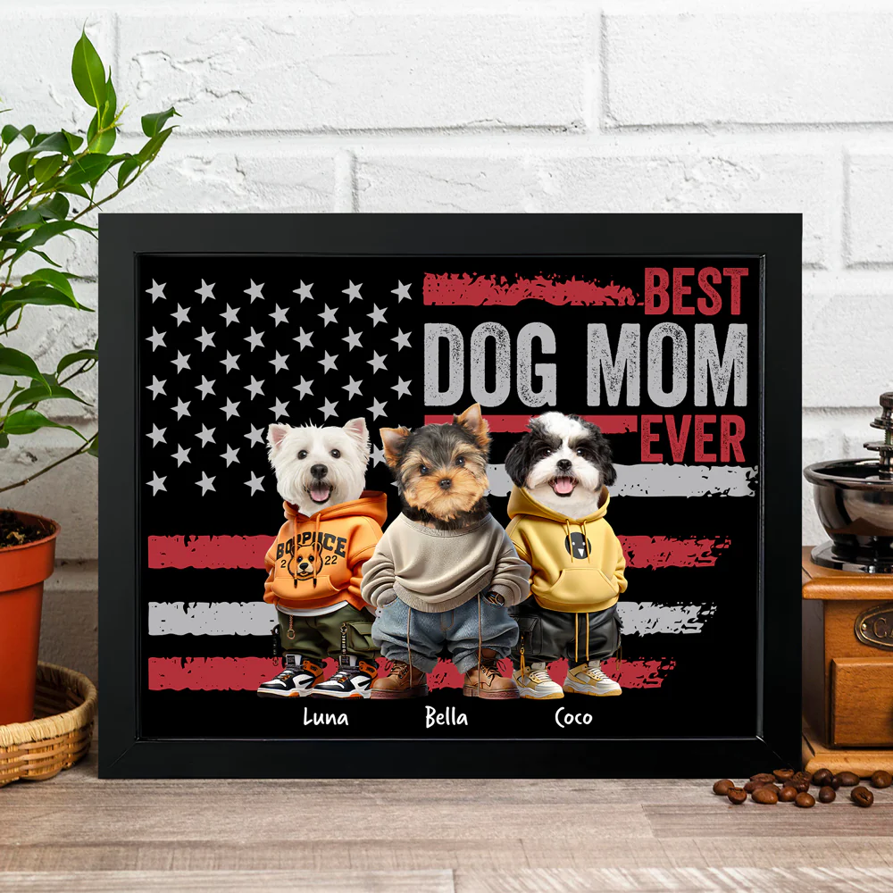 Custom Photo Best Dog Cat Dad Ever US Flag Picture Frame Uniform Ver HA75 892190 - Image 3