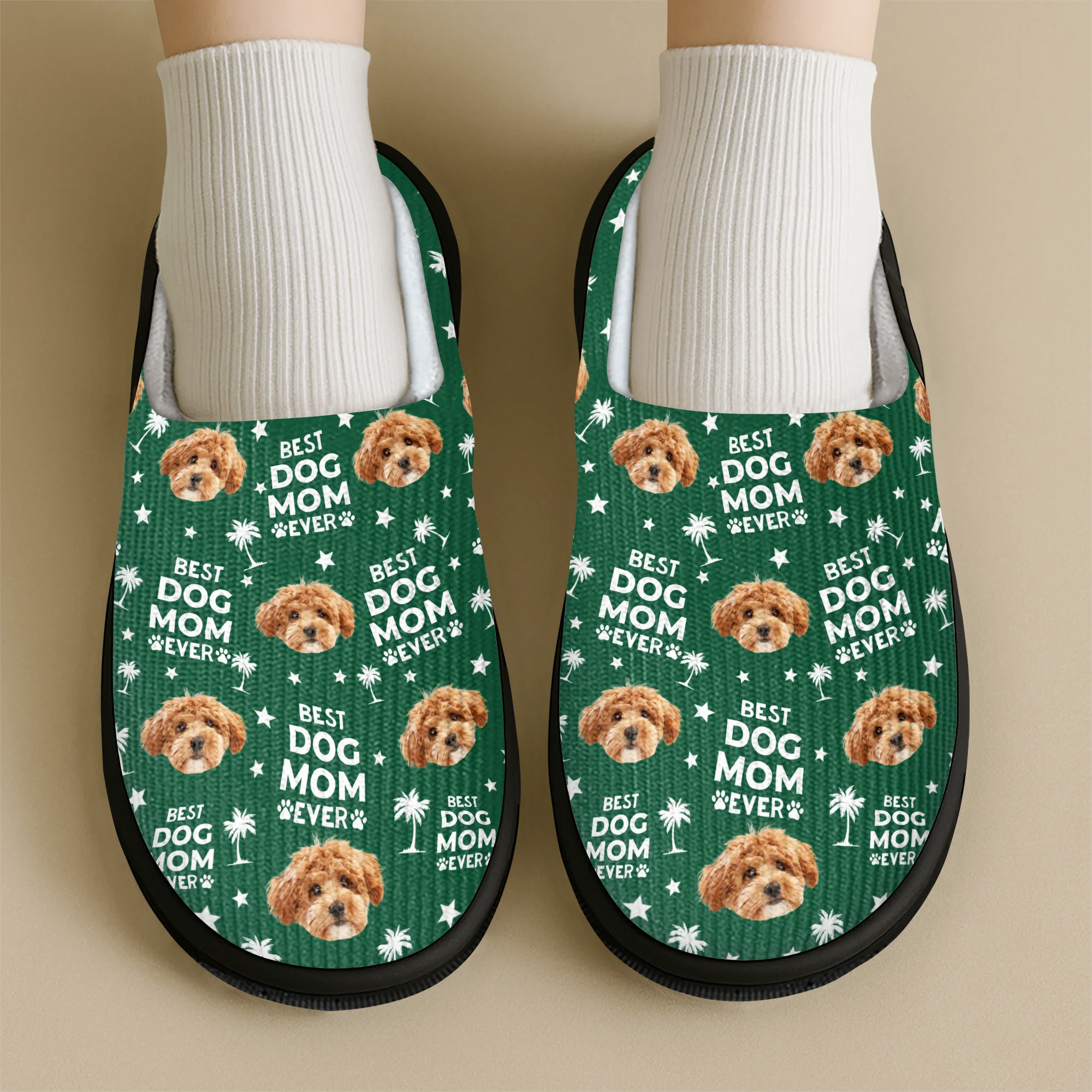 Custom Photo Best Dog Dad, Best Dog Mom Ever Slippers Unique Gift HA75 892974 - Image 4