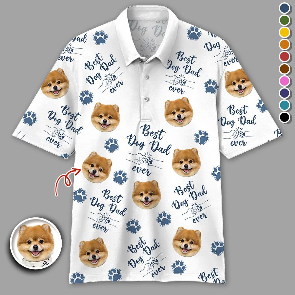 Custom Photo Best Dog Dad Dog Polo Shirt HA75 890668 - Image 4