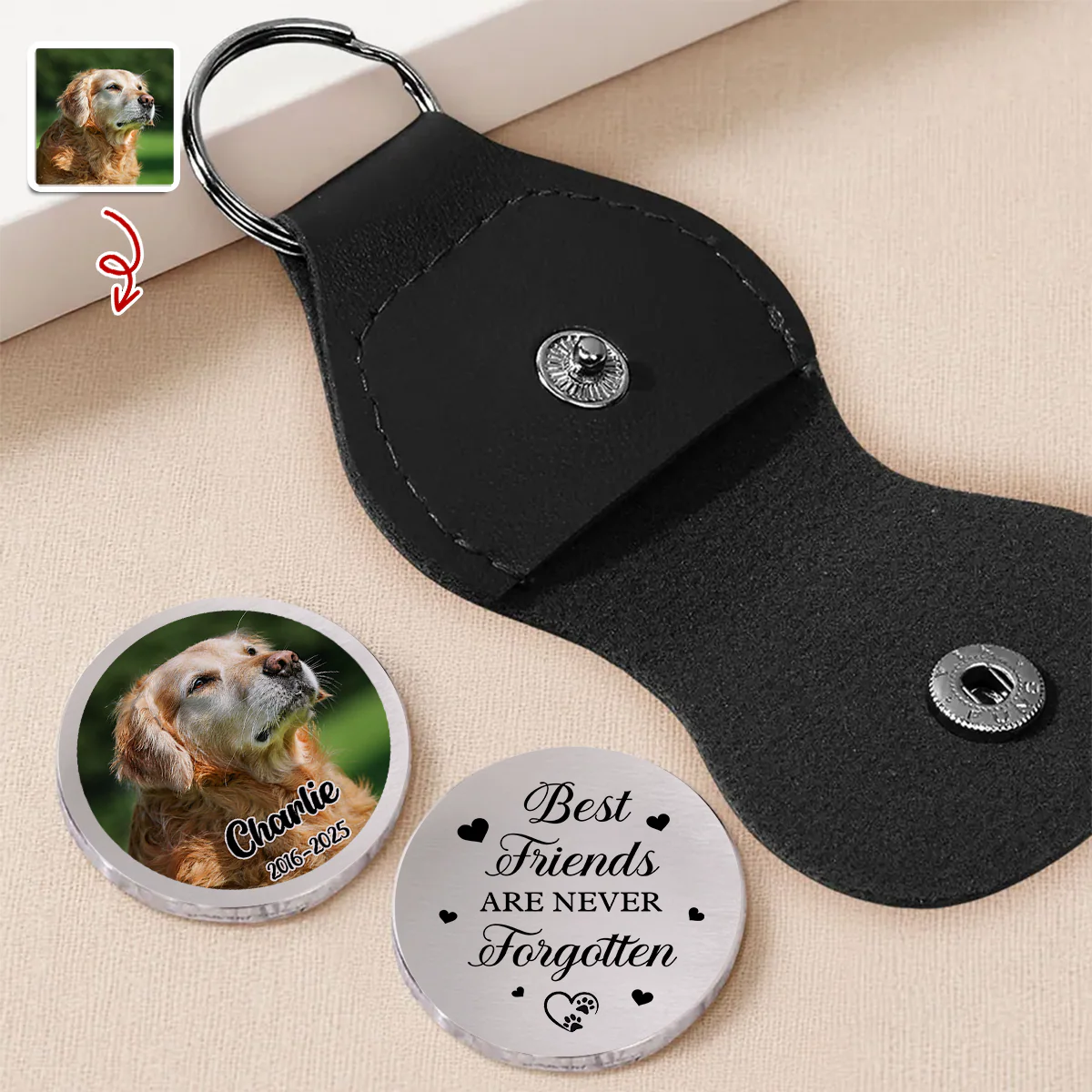 Custom Photo Best Friends Are Never Forgotten Memorial Pocket Hug HA75 897982 - Image 8