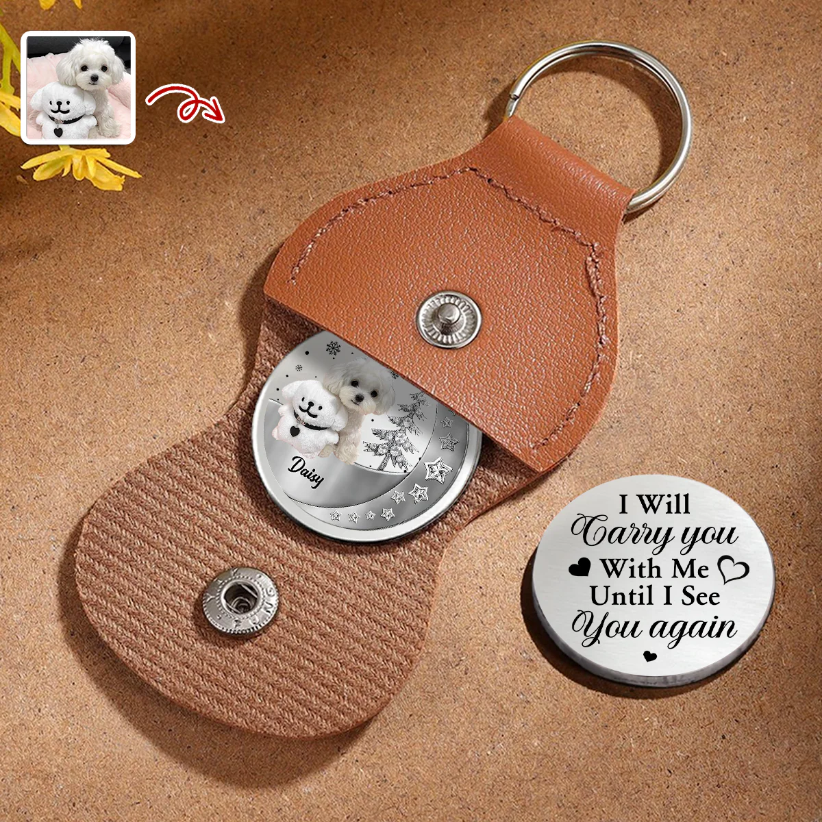 Custom Photo Carry Me Close I'm Always With You Memorial Pocket Hug HA75 897950 - Image 3