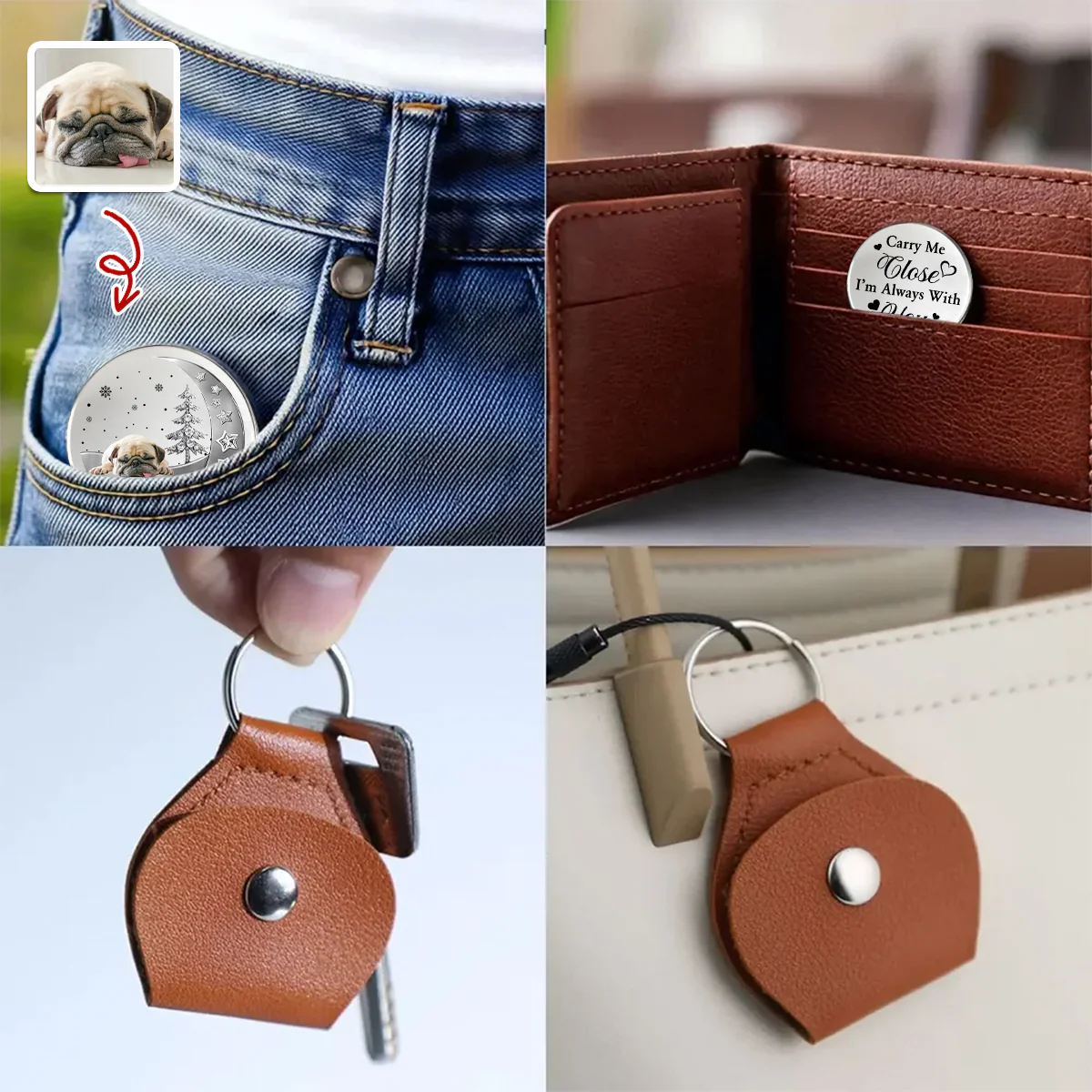 Custom Photo Carry Me Close I'm Always With You Memorial Pocket Hug HA75 897950 - Image 4