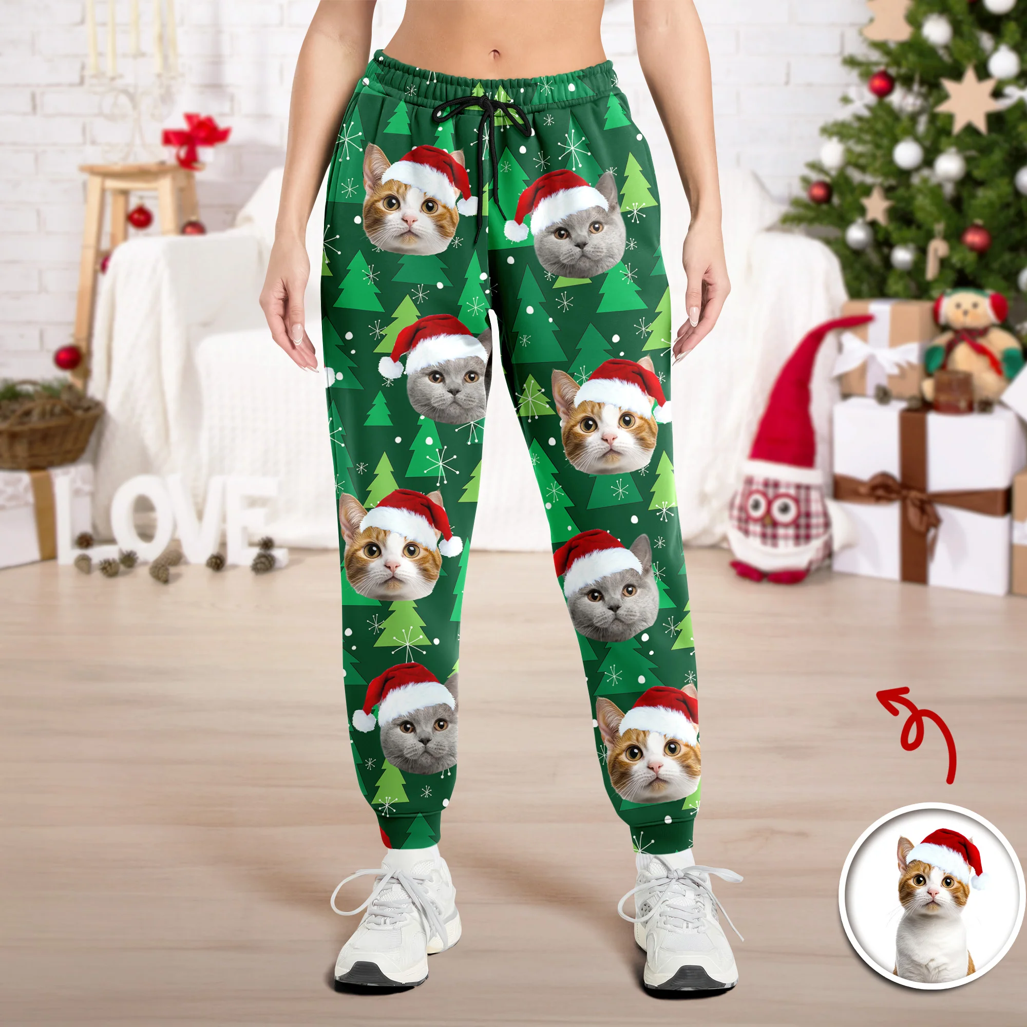 Custom Photo Cat Personalized Christmas Sweatpants HA75 892816 - Image 5