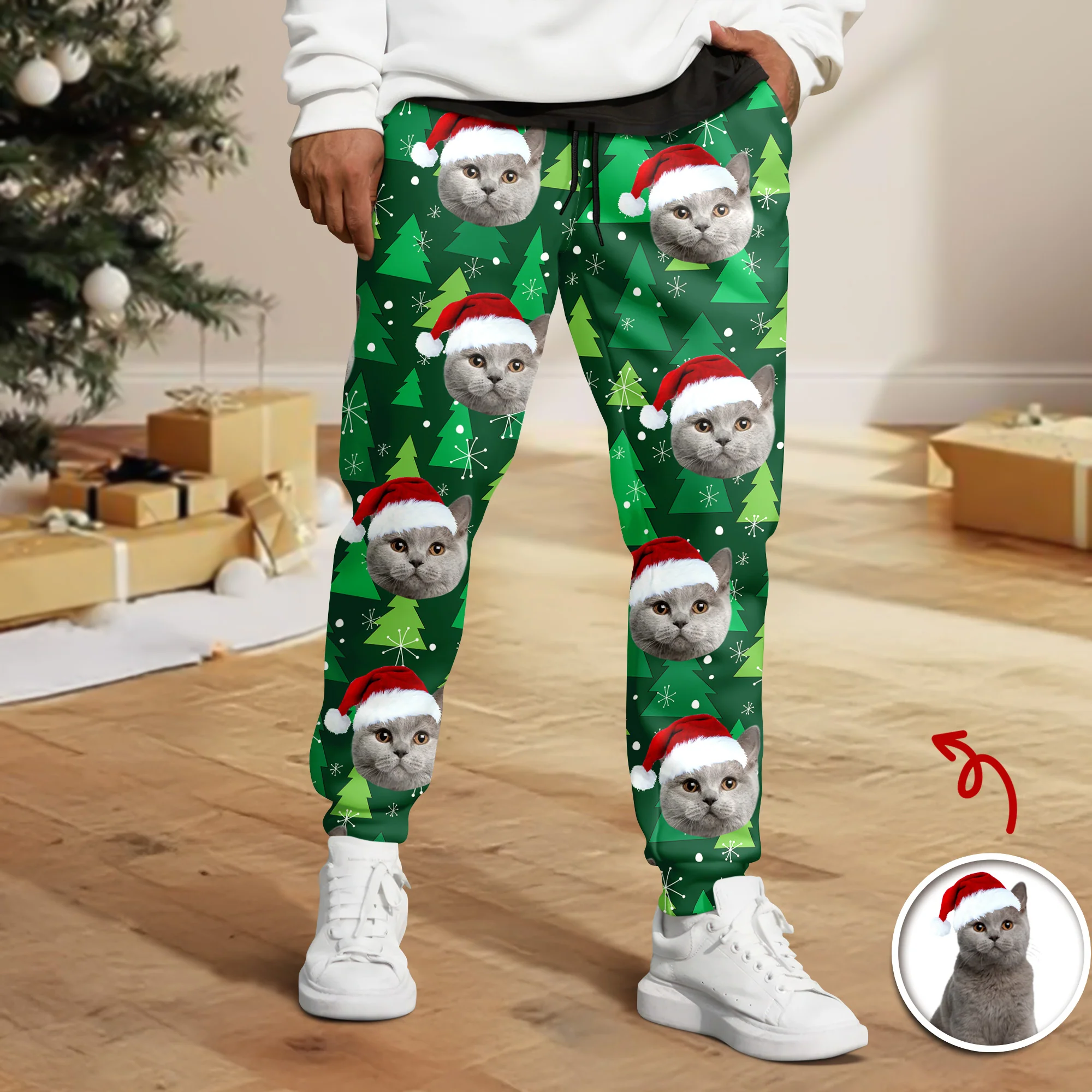 Custom Photo Cat Personalized Christmas Sweatpants HA75 892816 - Image 6