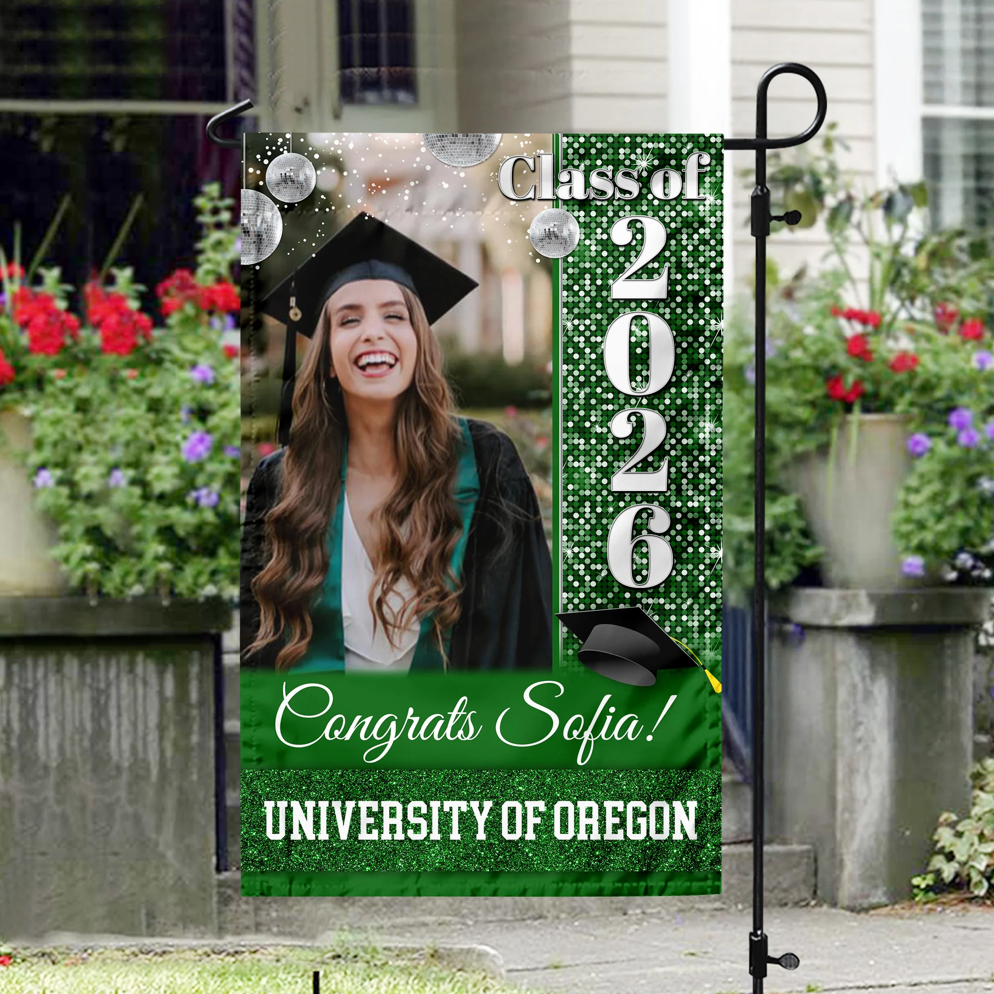 Custom Photo Class Of 2026 Colorful Disco Style Personalized Graduation Garden Flag HA75 920458 - Image 2